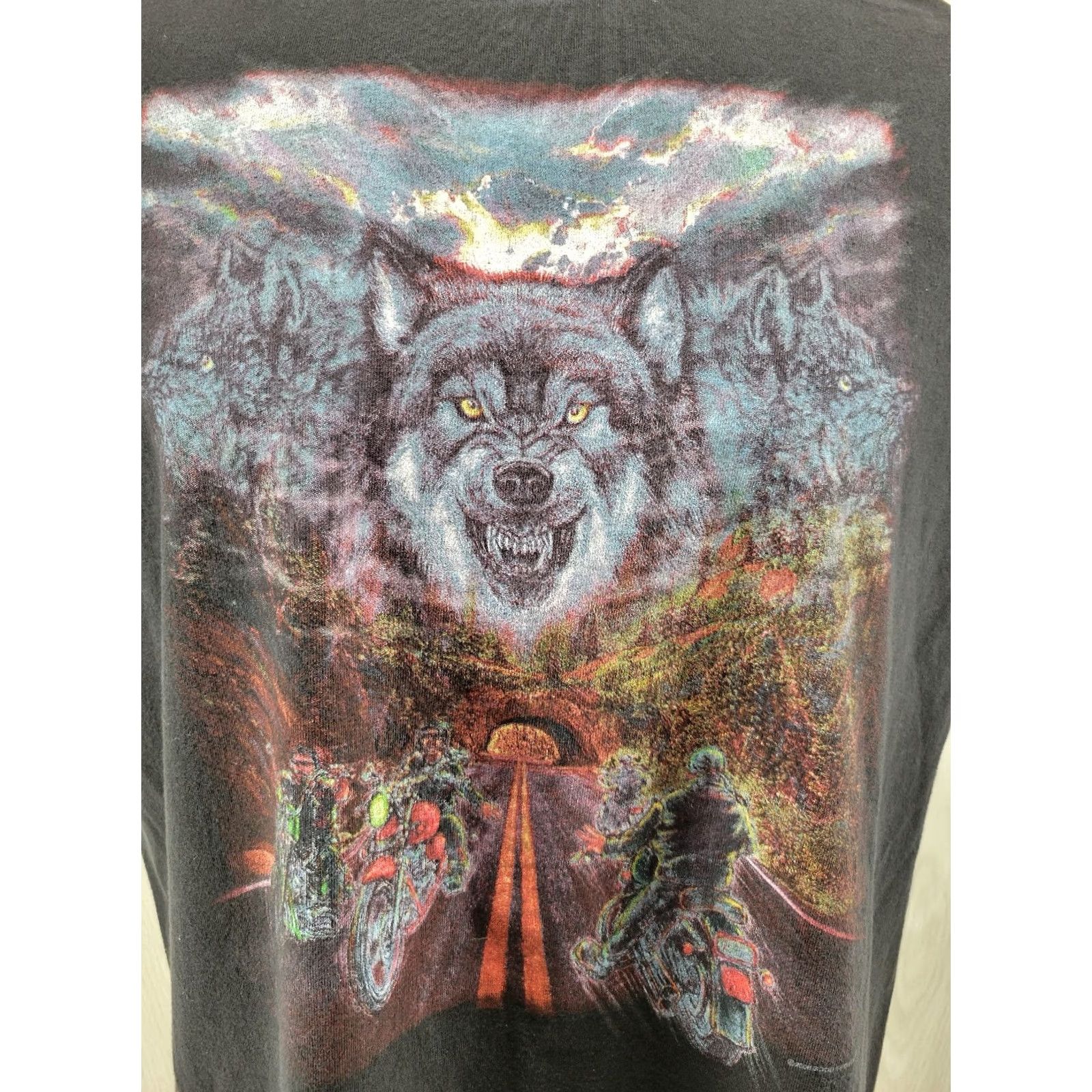 Vintage VINTAGE Roadrunner Custom Cycles Hobbs NM Mens Shirt Size XL Wolf Pack Shirt Size US XL / EU 56 / 4 - 2 Thumbnail