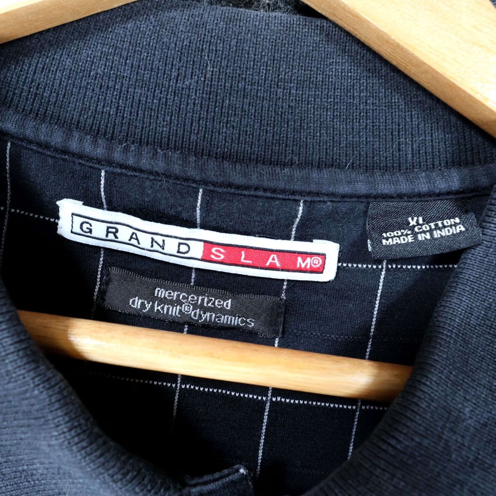 Vintage Grand Slam Polo Shirt Mens XL Black Knit Dynamics Grid Dry Mercerized Size US XL / EU 56 / 4 - 7 Thumbnail