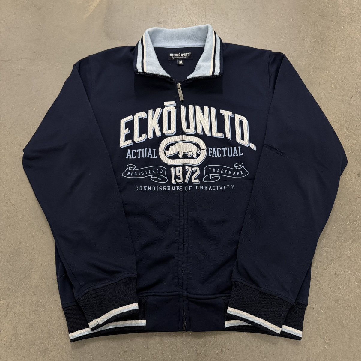 Ecko Unltd. Ecko Unltd Zip Up Jacket Navy Spellout Rhino Logo Size M Y2K Size US M / EU 48-50 / 2 - 1 Thumbnail