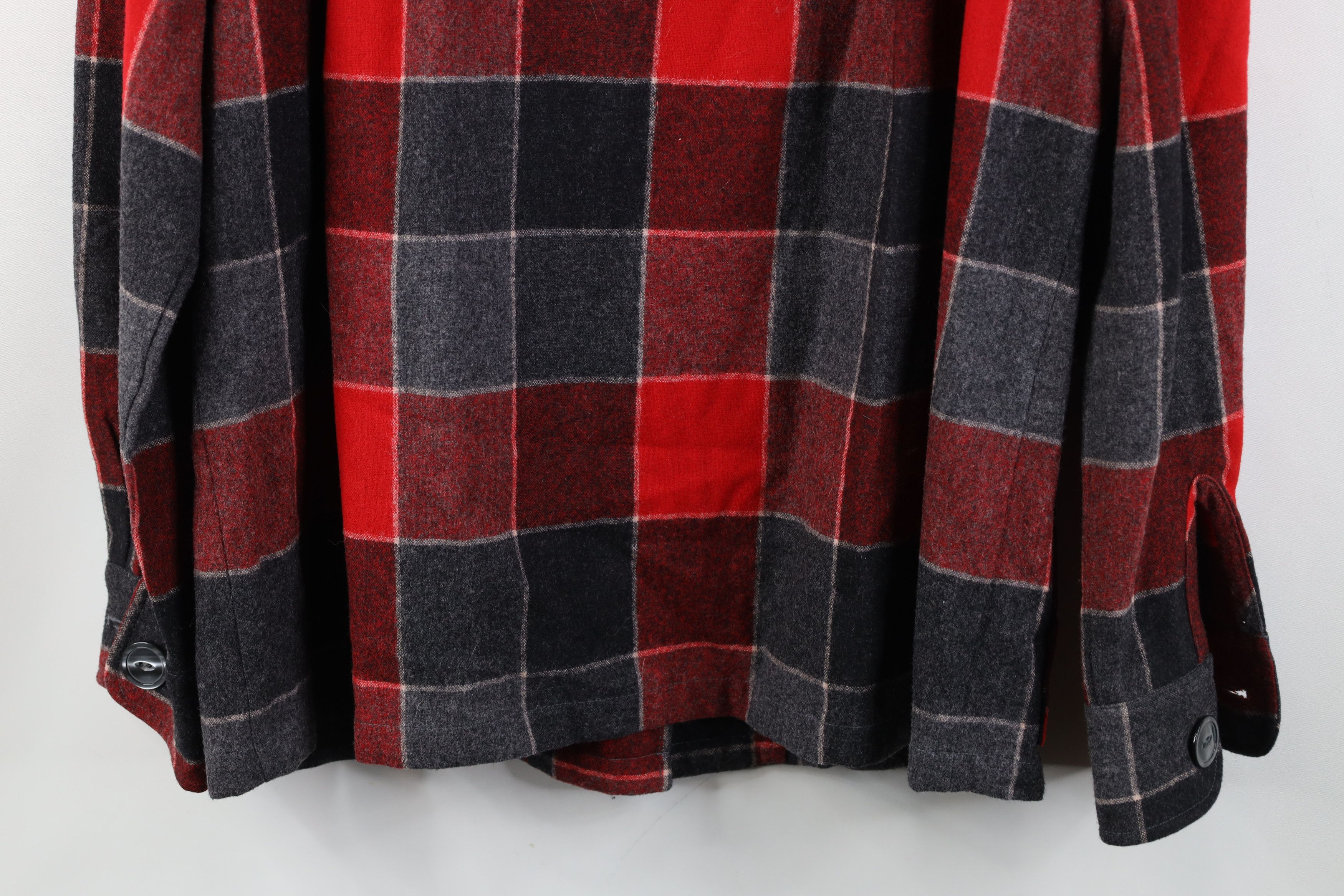 Pendleton Vintage 90s Pendleton Button Shirt Blazer Jacket Red Plaid Size L / US 10 / IT 46 - 14 Thumbnail