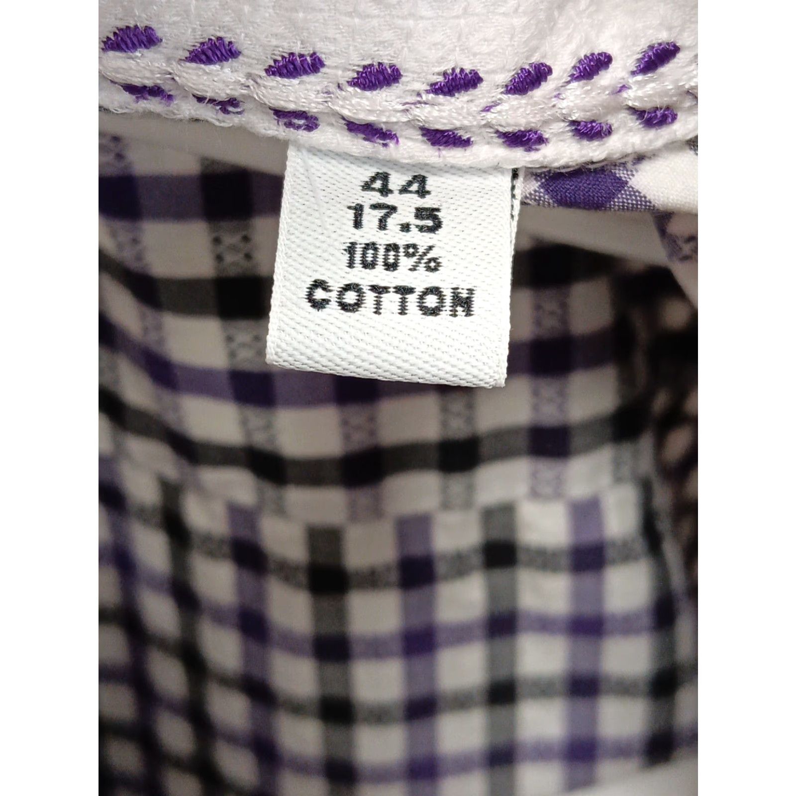 Robert Graham Robert Graham Shirt Mens 44 Purple Black Plaid Long Sleeve Flip Cuff Button-Up Casual Party/Cocktail Travel Size US XXL / EU 58 / 5 - 5 Thumbnail