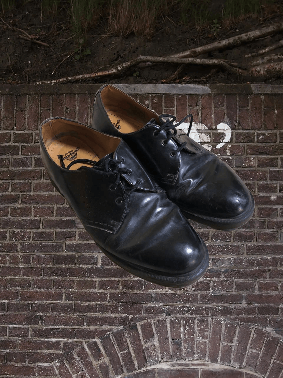 Dr. Martens Great Vintage 80s Dr Martens Black Leather Shoes Size US 12 / EU 45 - 1 Thumbnail