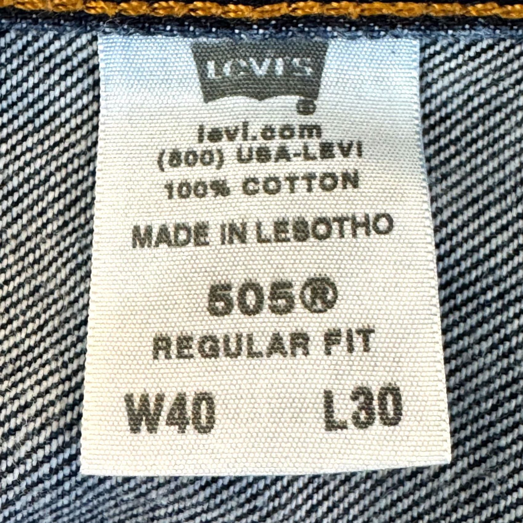 Levi's Levi's 505 Jeans Regular Fit Straight Mens 40x30 Blue Denim Size US 40 / EU 56 - 4 Thumbnail