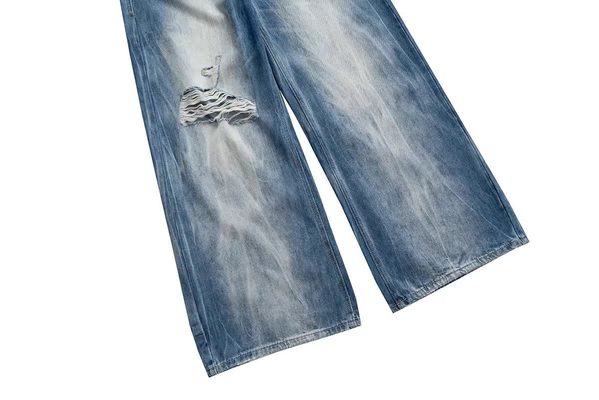 Japanese Brand × Vintage Vintage Ripped Washed Frayed Edges Baggy Jeans Size US 34 / EU 50 - 7 Thumbnail