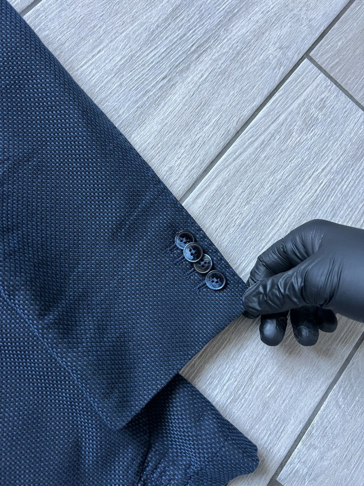 L.B.M. 1911 L.B.M. 1911 Texture Blue Blazer 54r Large Size 54R - 8 Thumbnail