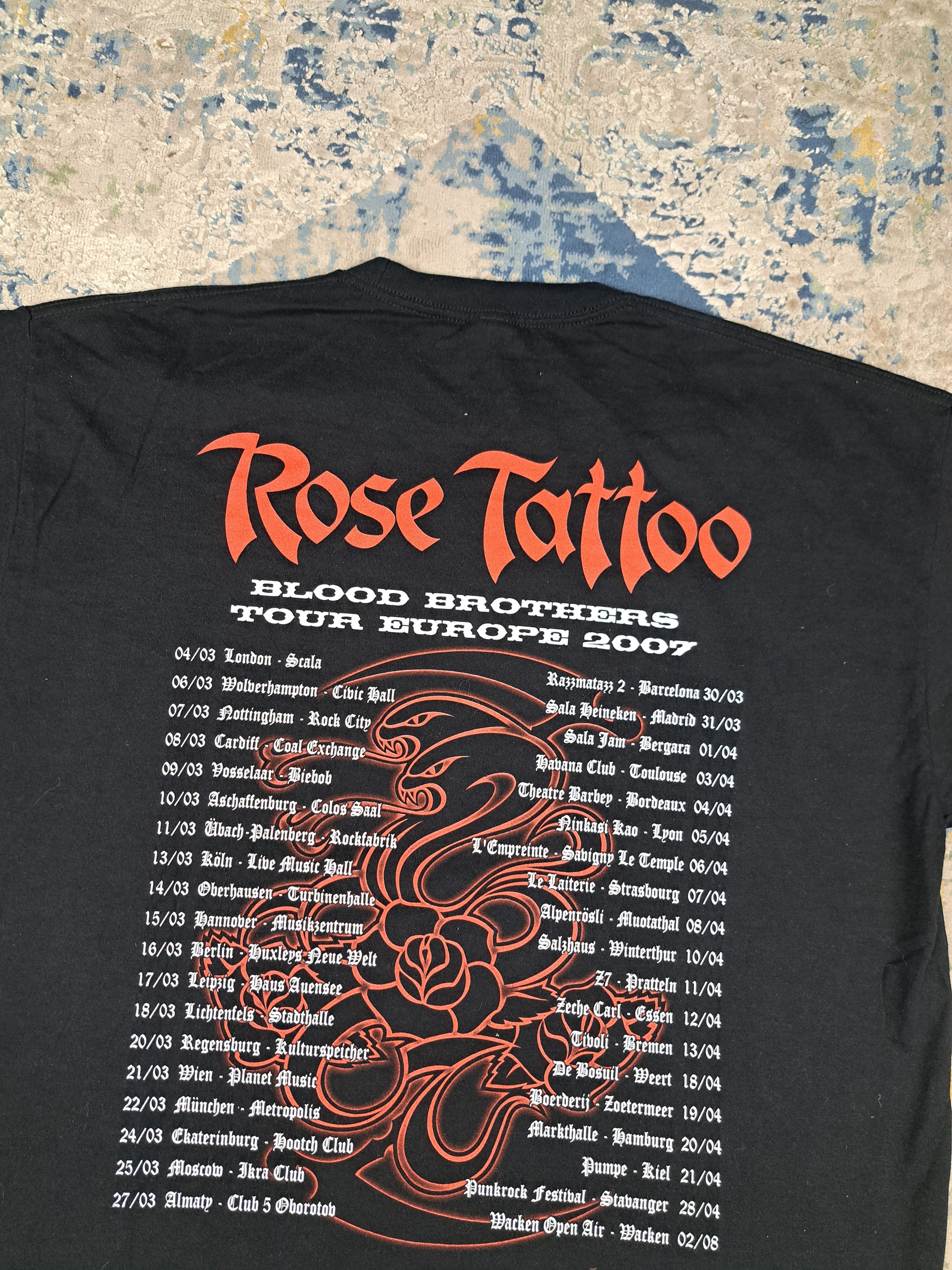 Band Tees Vintage 2007 Rose Tattoo Blood Brothers Euro Tour y2k Size US XL / EU 56 / 4 - 4 Thumbnail