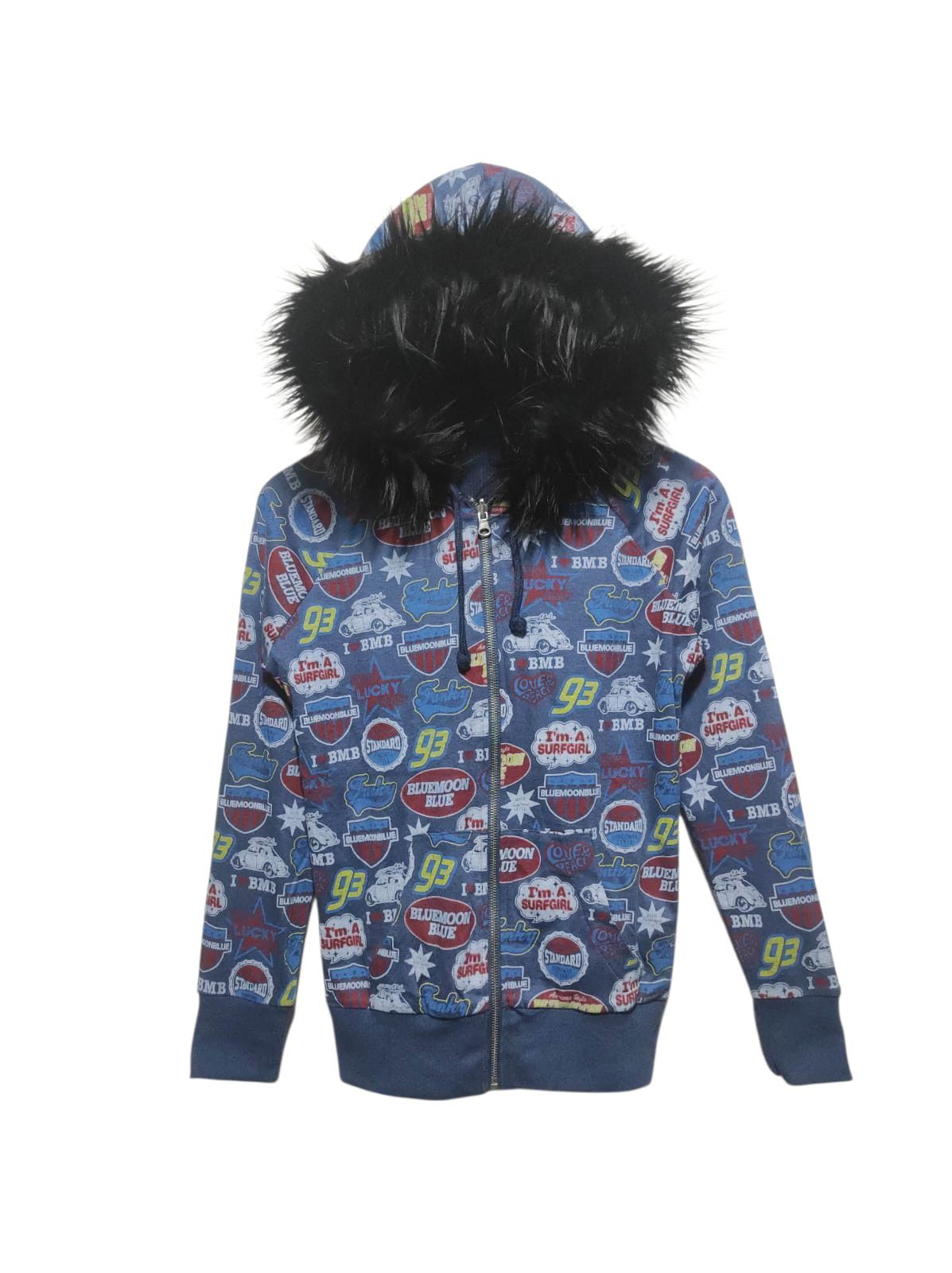 Japanese Brand Blue Moon Blue Reversibel zip Fur hoodie LGB ifsix style Size US XS / EU 42 / 0 - 1 Thumbnail