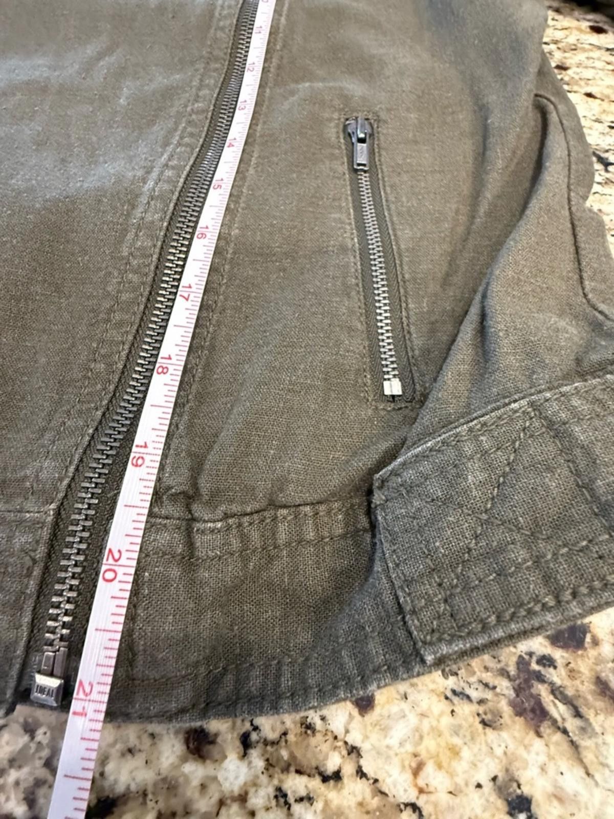 Gap Gap army green linen viscose lightweight moto jacket SZ SM Size S / US 4 / IT 40 - 8 Thumbnail