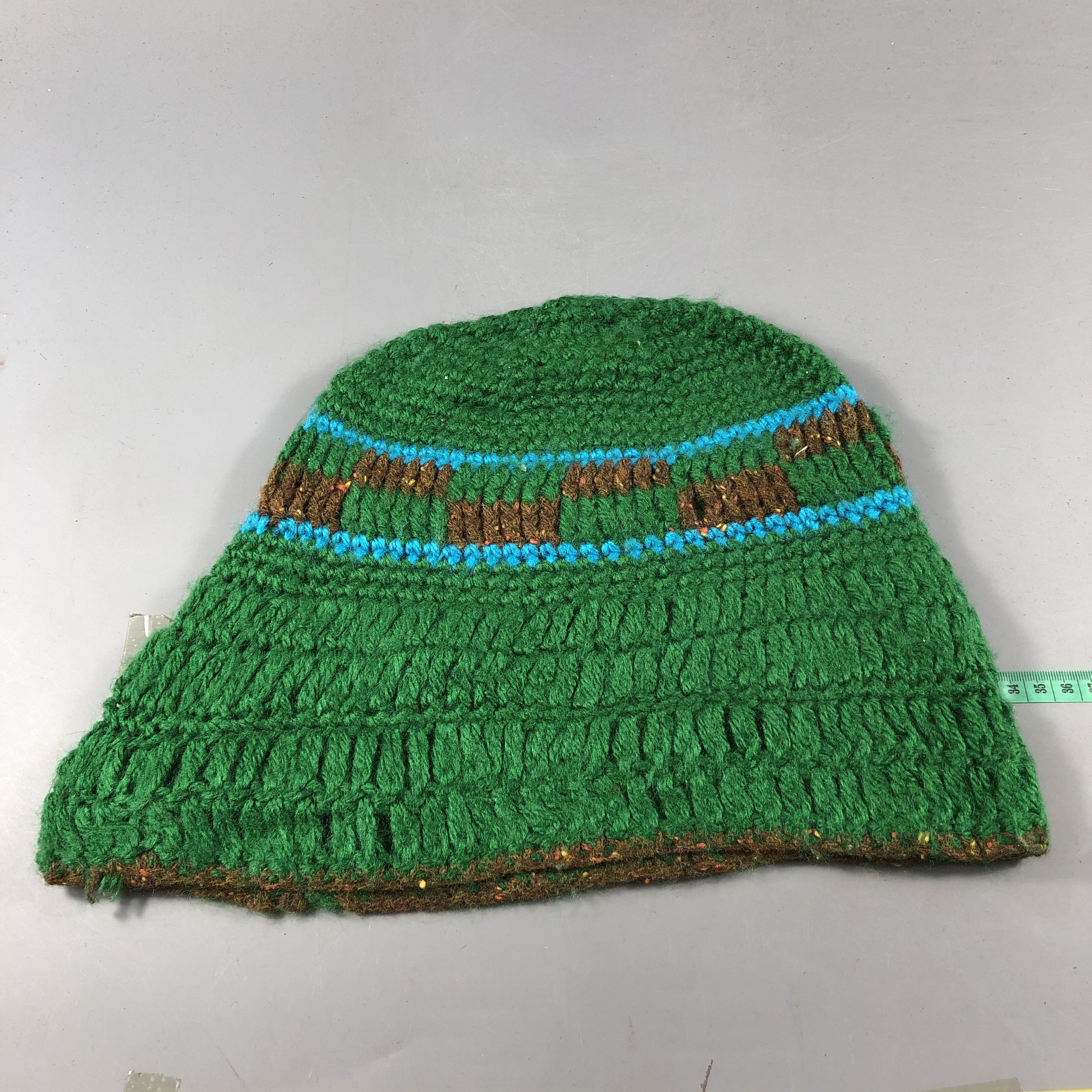 Vintage Unknown Crochet Knit Green Beanie Snowcap Snow Hat B873 Size ONE SIZE - 3 Thumbnail