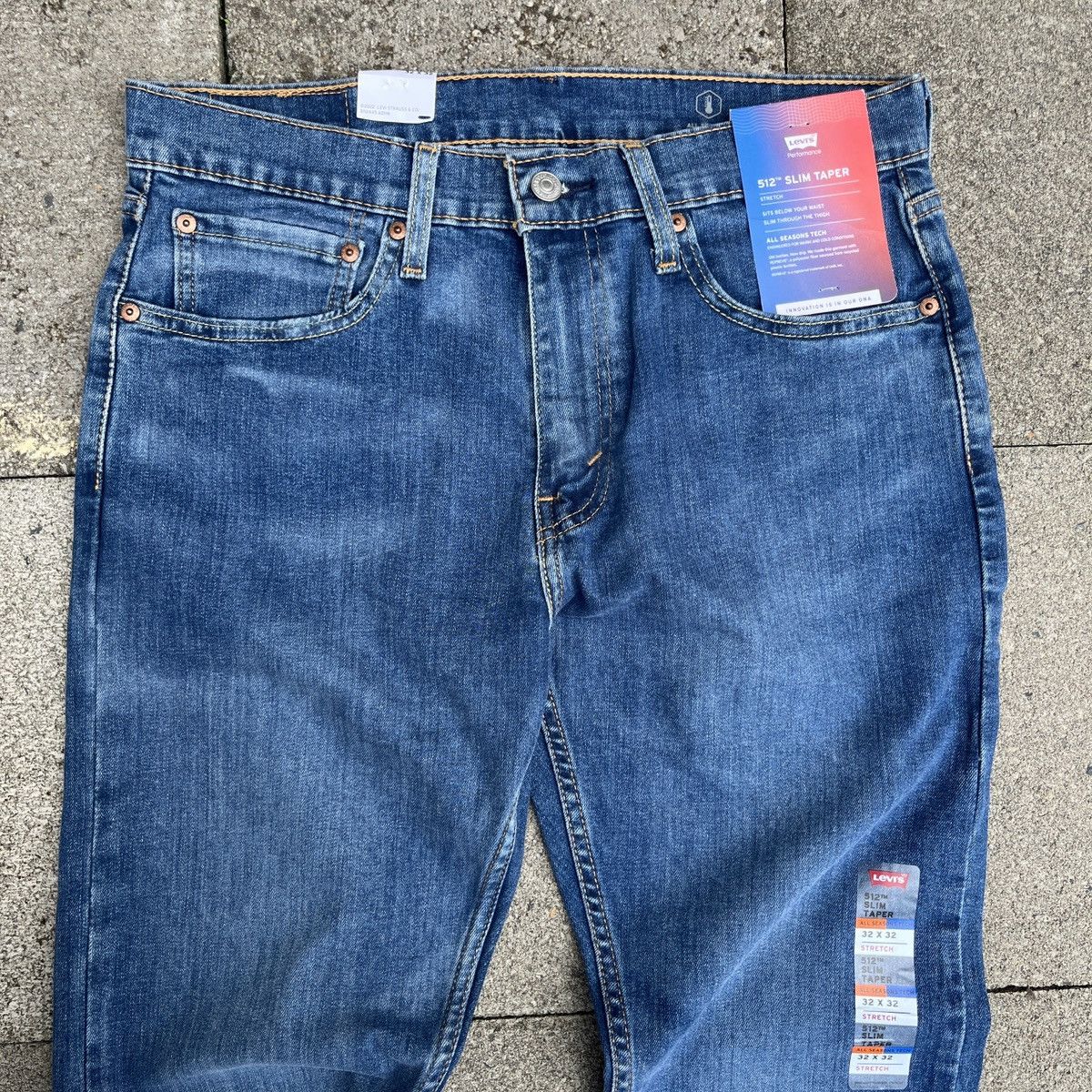 Levi's Levi’s 512 Slim Tapered Stretch Jeans NWT Dark Wash Denim Size US 32 / EU 48 - 1 Thumbnail