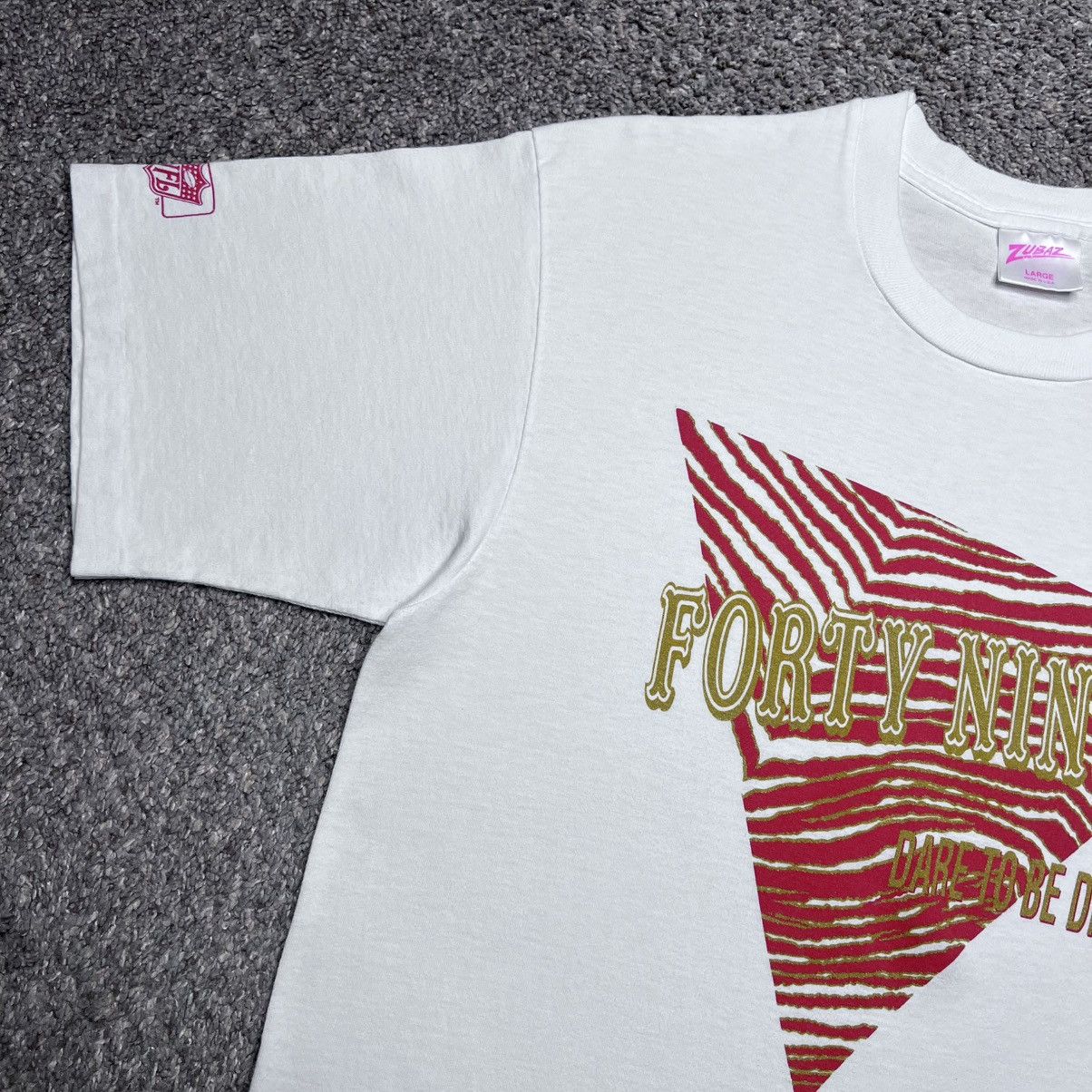 Zubaz Vintage 1990s NFL San Francisco 49ers Zubaz Stripes T-Shirt Size US L / EU 52-54 / 3 - 7 Thumbnail