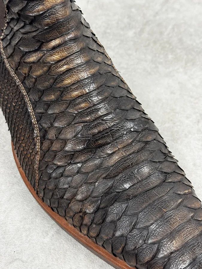 Roberto Cavalli 2000s Roberto Cavalli Brown Python Cowboy Boots Size US 11 / EU 44 - 6 Thumbnail