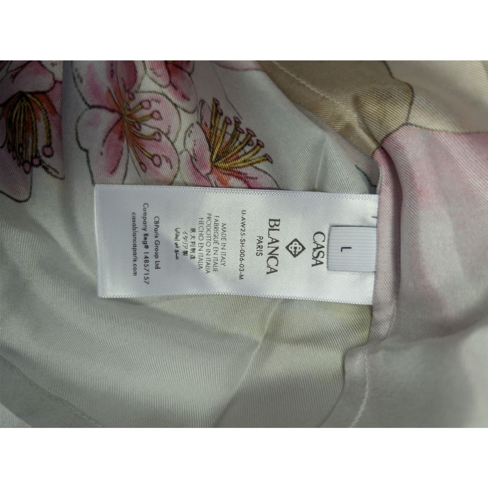 Casablanca o1rshd1 Silk Twill Cuban Collar Long Sleeve Shirt in Flowers Size US L / EU 52-54 / 3 - 17 Thumbnail