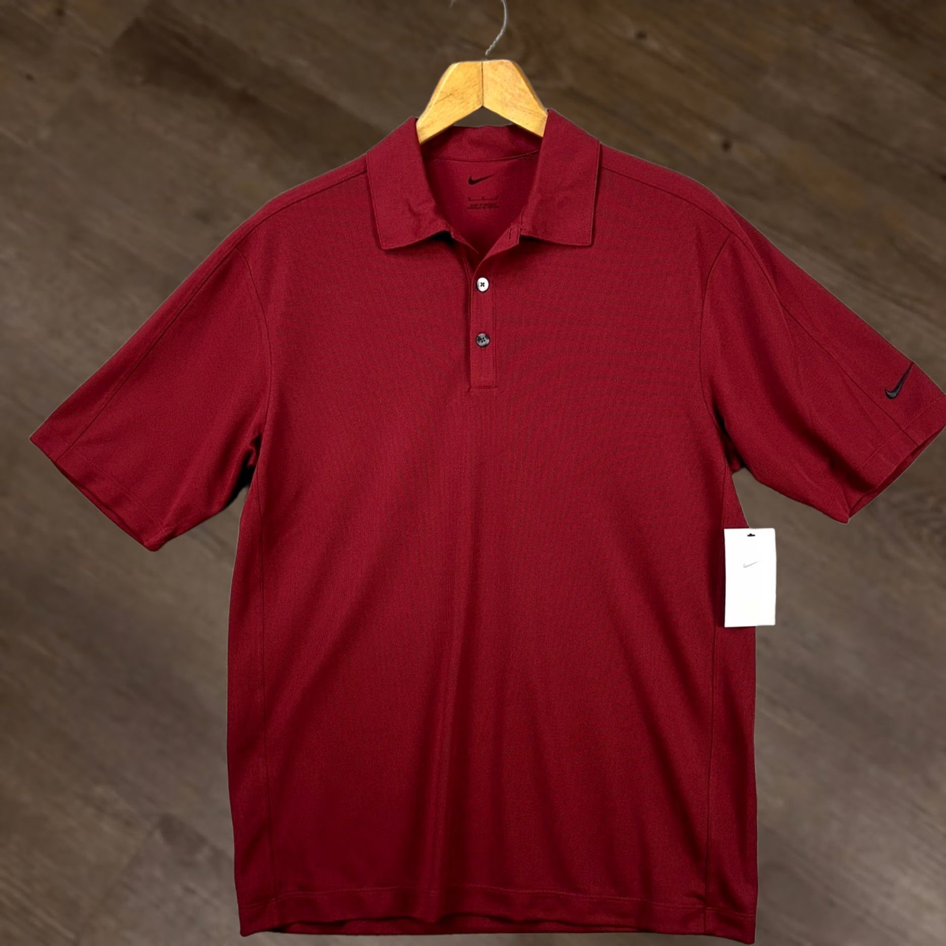 Nike Nike Golf Polo Shirt Mens Medium Maroon Swoosh Short Sleeve New Size US M / EU 48-50 / 2 - 1 Thumbnail
