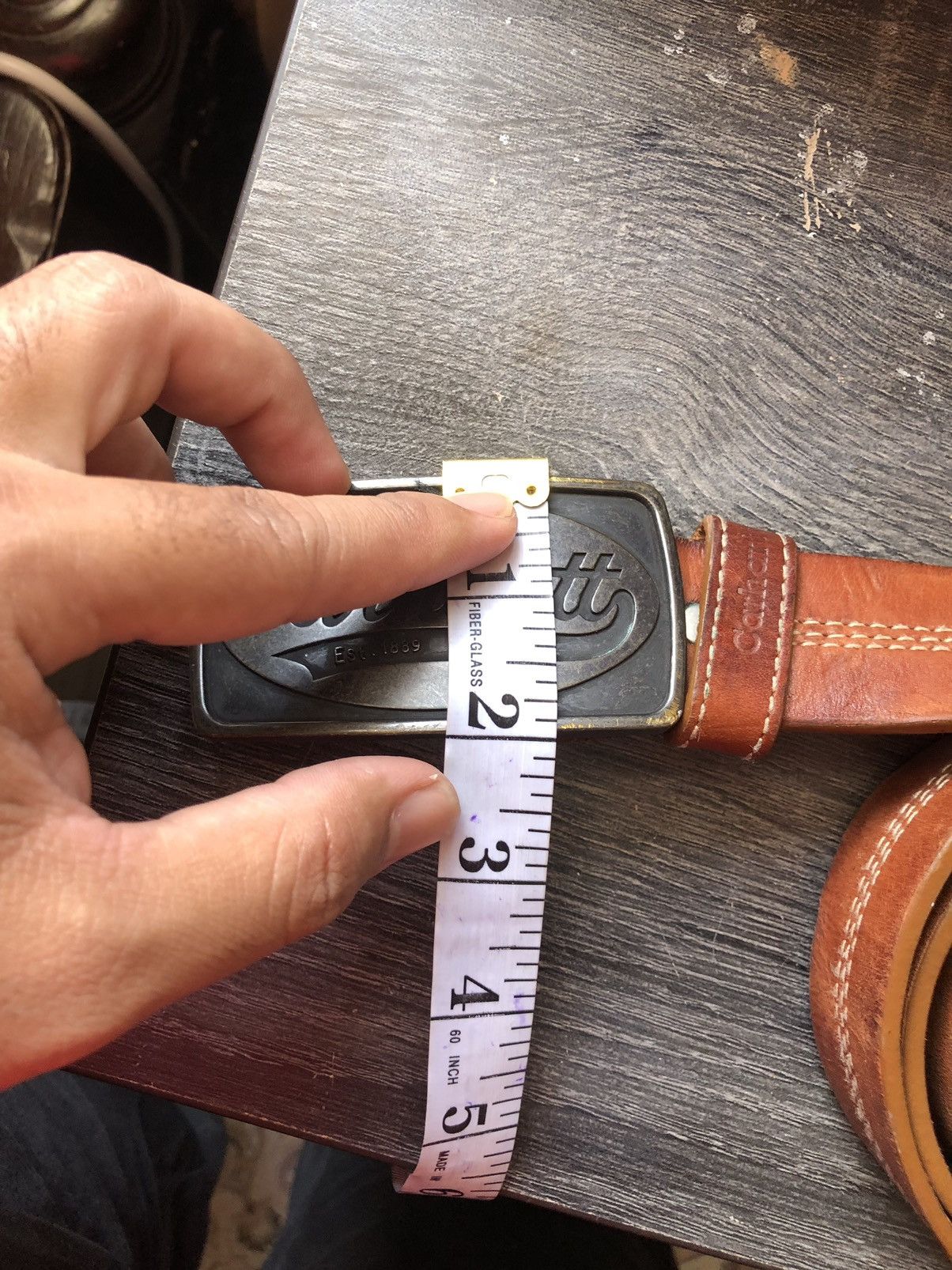 Carhartt Rare❗️Vintage Carhartt Buckle Spellout Leather Belt Size ONE SIZE - 23 Thumbnail