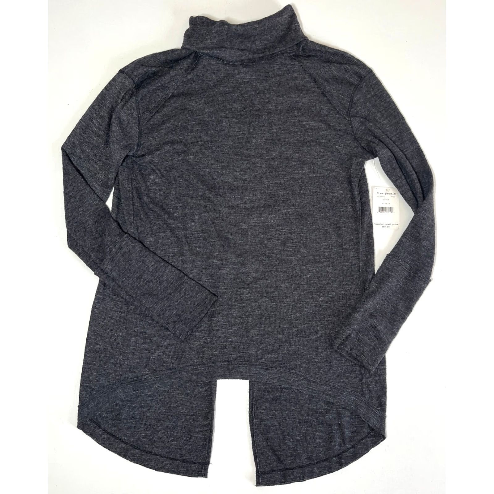 Free People NWT Free People We The Free Turtleneck Top Split Back Sz M Shirt Womens Black 90s Bohemian Glass City Size M / US 6-8 / IT 42-44 - 5 Thumbnail