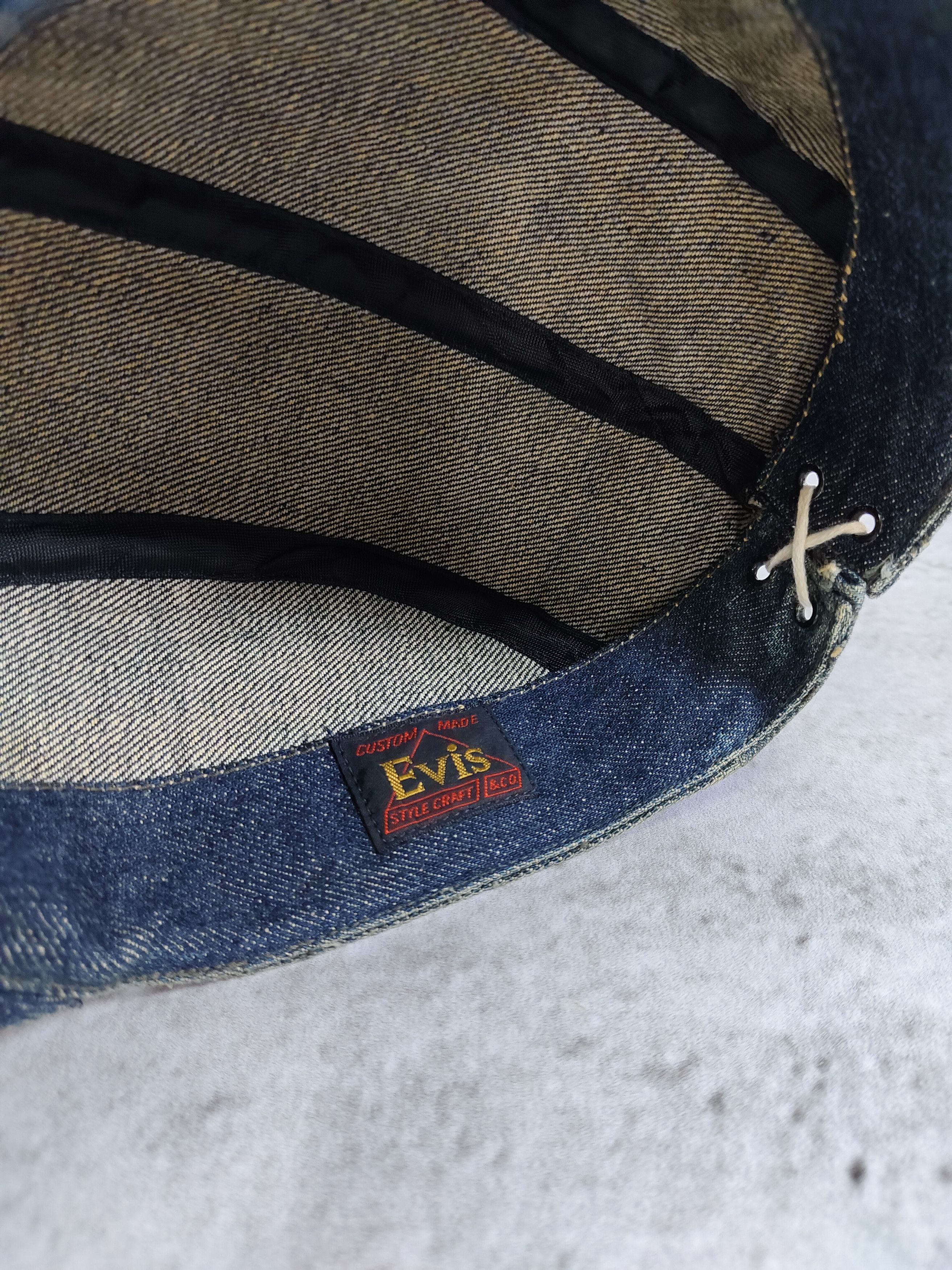 Evisu 90s EVIS🇯🇵Rare Painted Seagull Logo Denim Work Archive Cap Size ONE SIZE - 8 Thumbnail