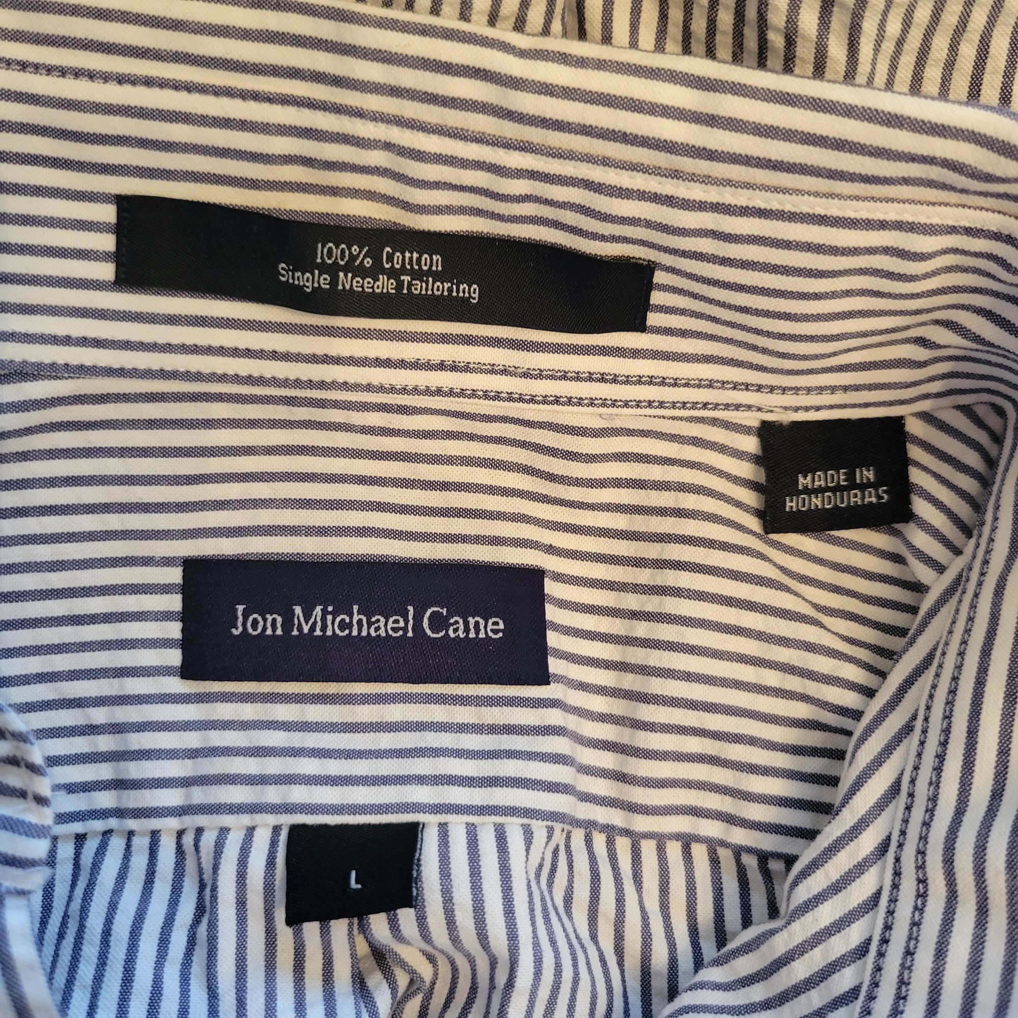 Other Jon Michael Cane L Blue White Striped Poplin Long Sleeve Cot Size US L / EU 52-54 / 3 - 2 Thumbnail