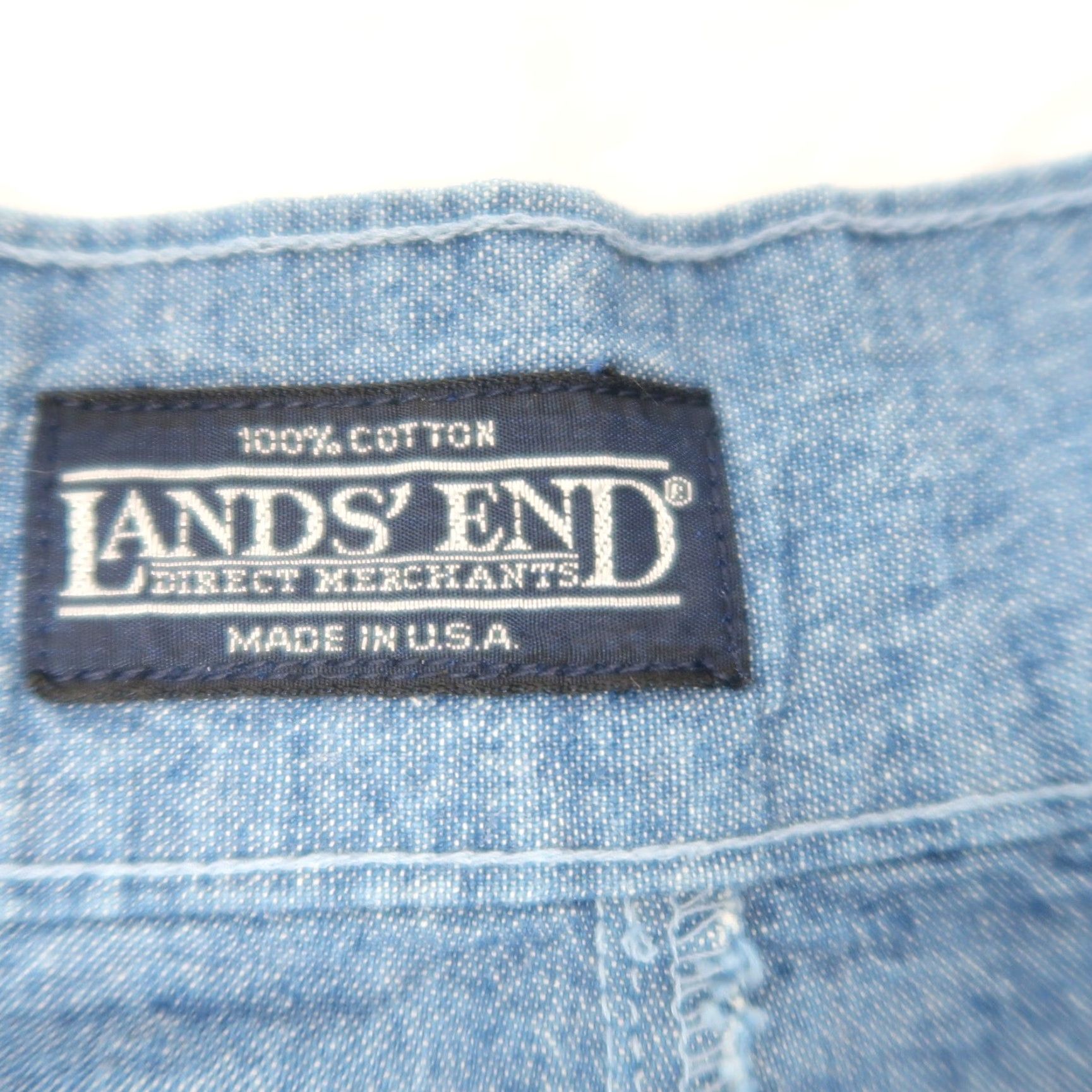 Lands' End VINTAGE Lands' End 90s Blue Denim High Rise Pleat Front Jean Shorts 30" (Womens) Size 36" / US 14 / IT 50 - 4 Thumbnail