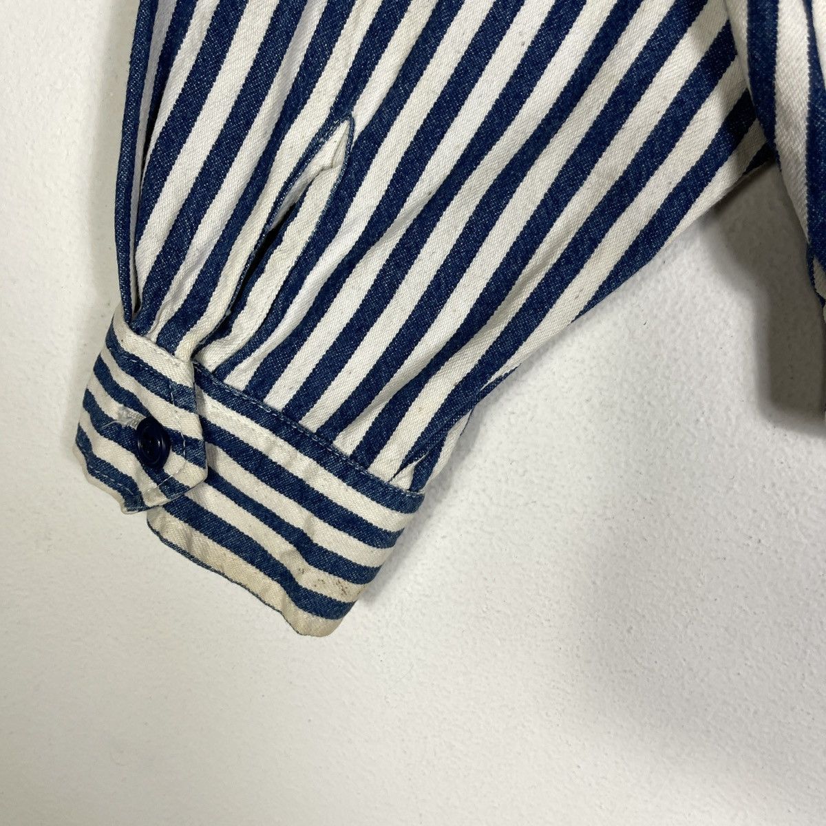 Vintage Vintage Blue Spice Hickory Stripe Vertical Blouson Jacket Size US M / EU 48-50 / 2 - 7 Thumbnail