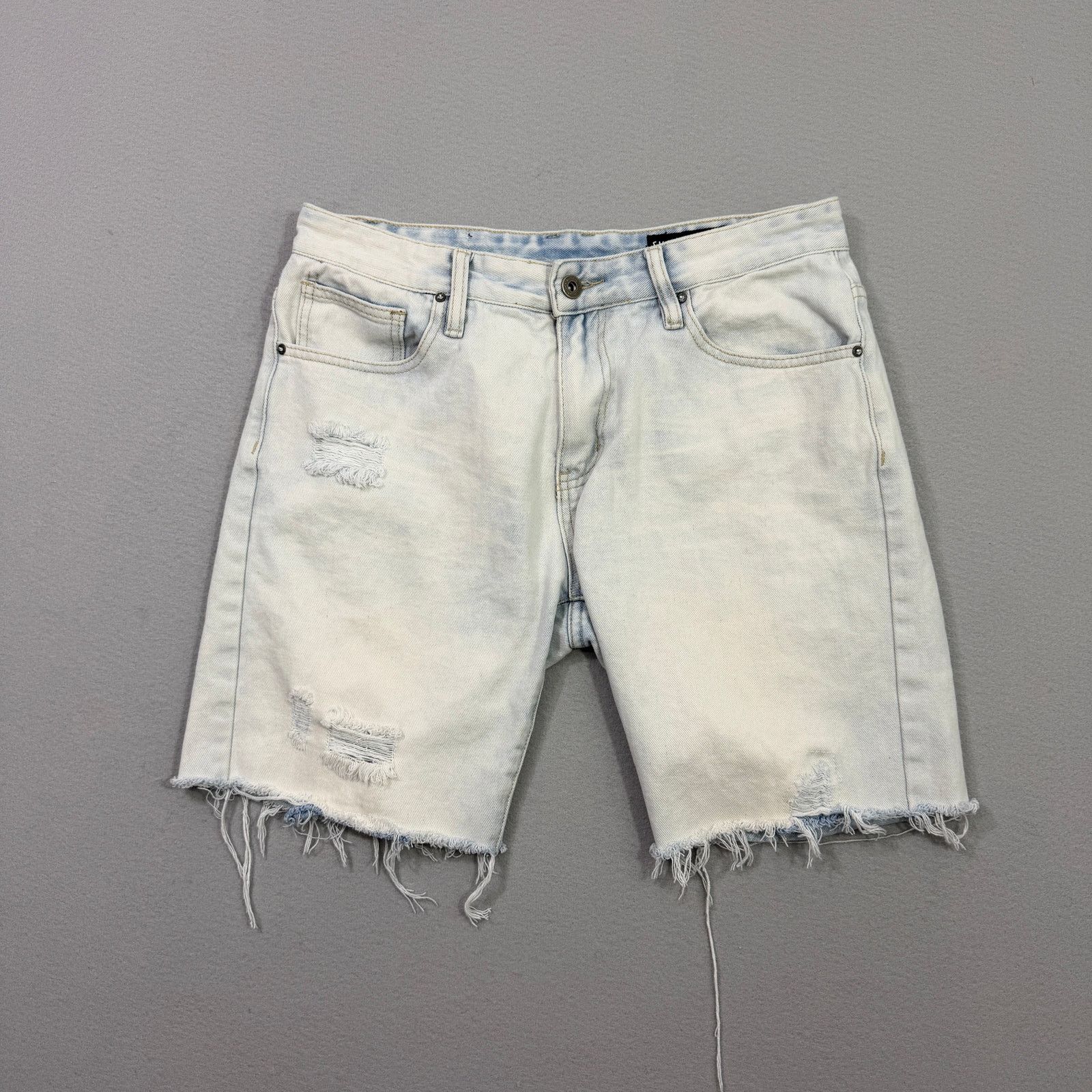 Smoke Rise Smoke Rise Jean Shorts Men's 34 Blue 9" Inseam Distressed Size US 34 / EU 50 - 1 Thumbnail