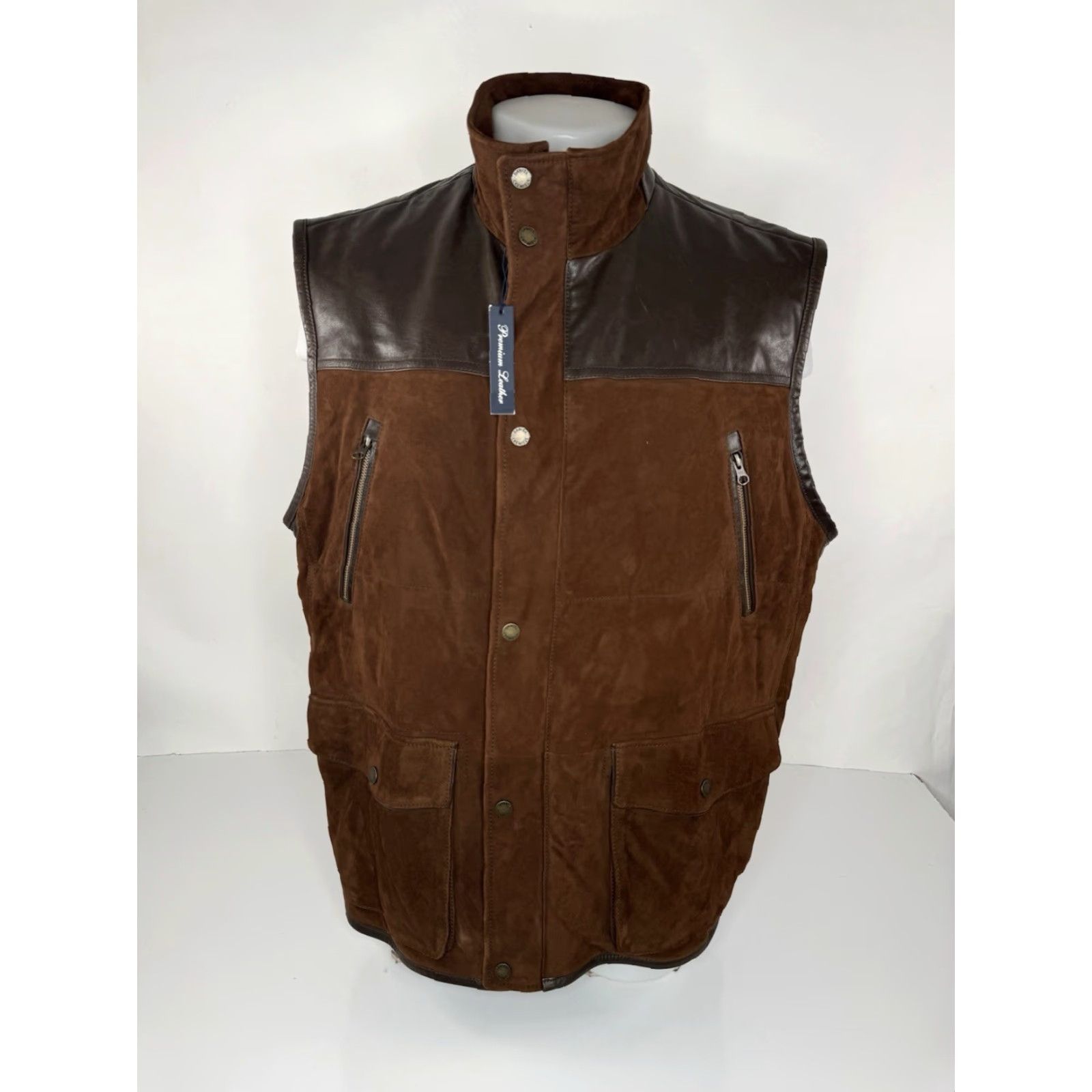 Cremieux Cremieux New w Zip Tag Leather & Suede Ranch Bomber XL Vest Jacket Brown Men Zip Fully Lined"} Size US XL / EU 56 / 4 - 2 Thumbnail