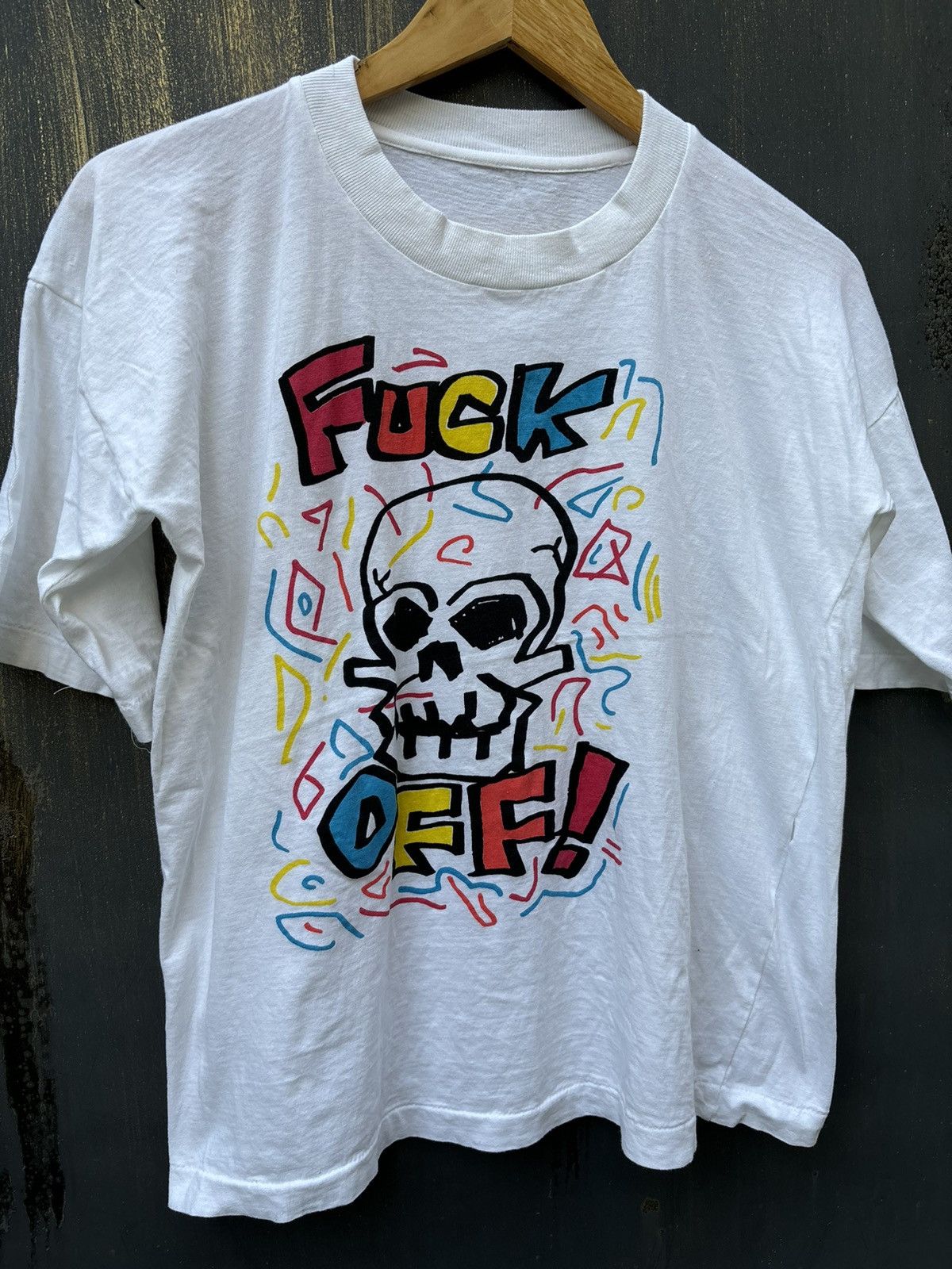 Japanese Brand × Vintage VERY RARE! Vintage 90s Fuck Off Slogan Punk Tee Size US M / EU 48-50 / 2 - 1 Thumbnail