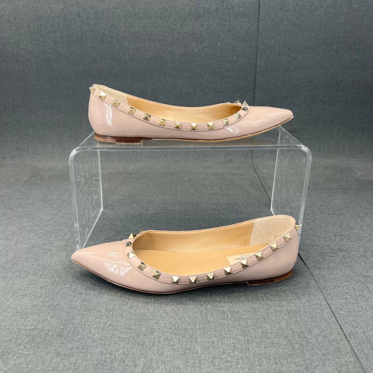 Valentino Valentino Rockstud Nude Leather Flat 38 Size US 7.5 / IT 37.5 - 2 Thumbnail