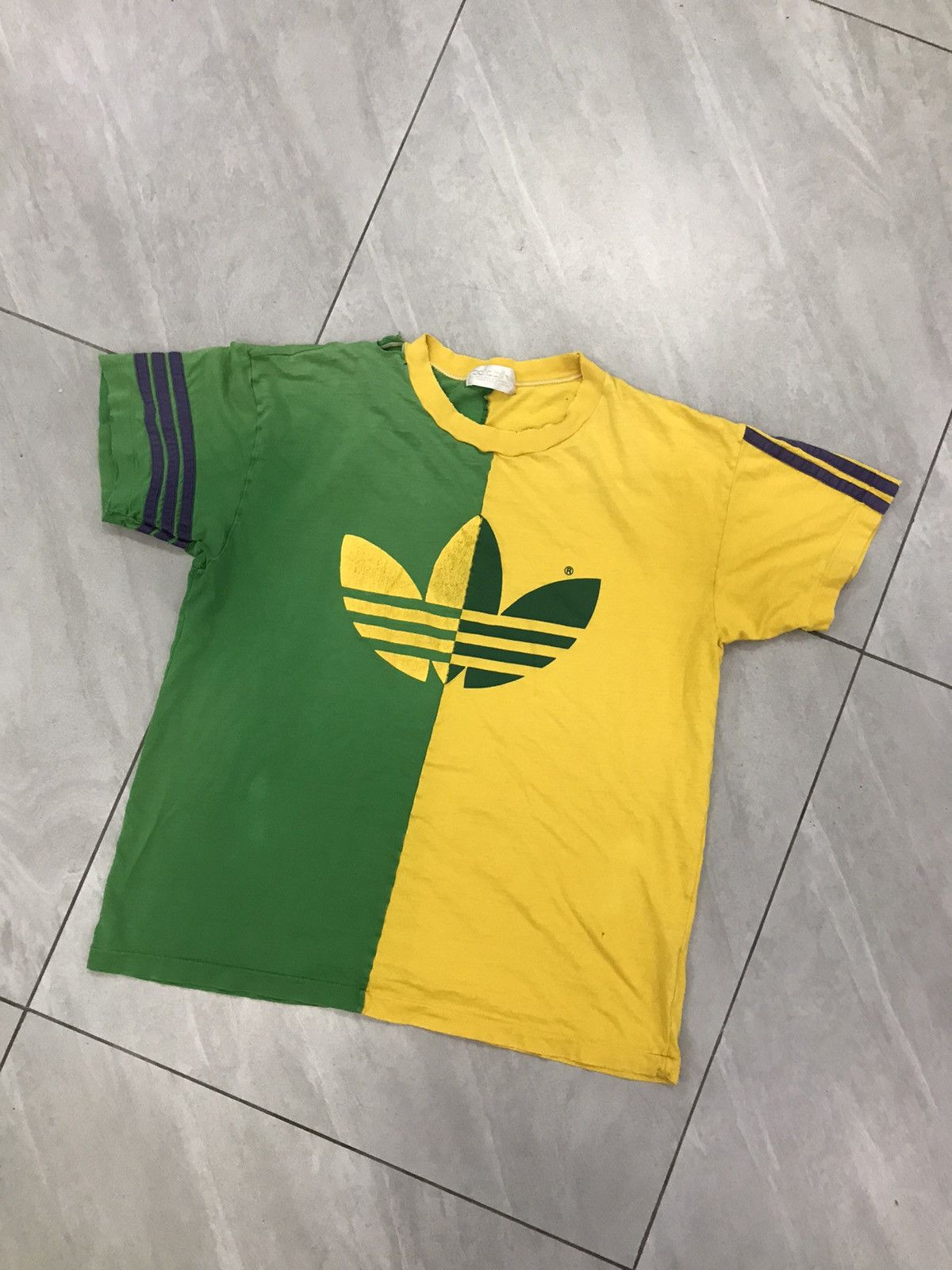 Adidas × Descente × Vintage Vintage Adidas Descente Distressed Tee Shirt Size US L / EU 52-54 / 3 - 2 Thumbnail