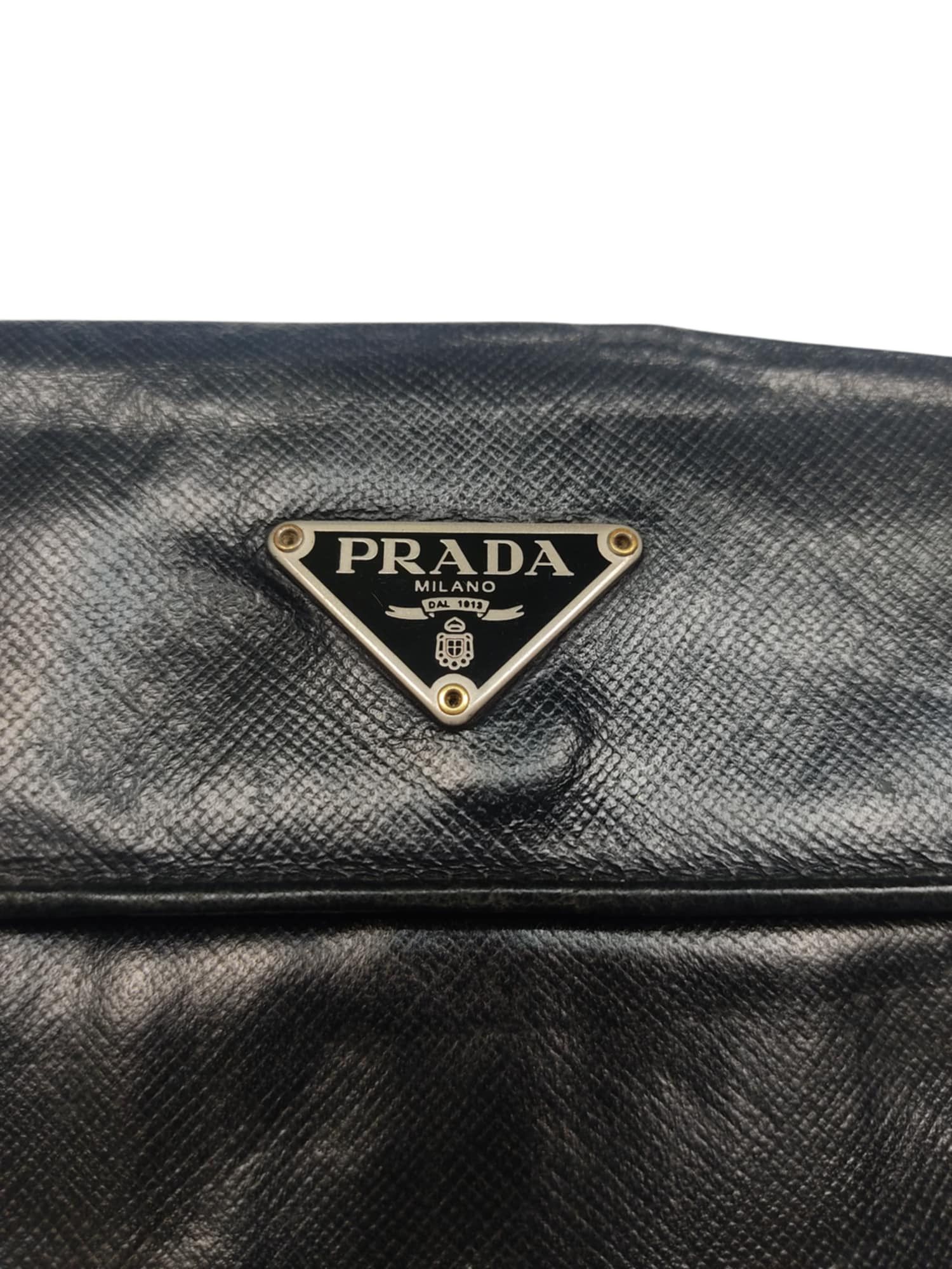 Prada PRADA BLACK SAFFIANO METAL LEATHER TRIANGLE WALLET Size ONE SIZE - 3 Thumbnail