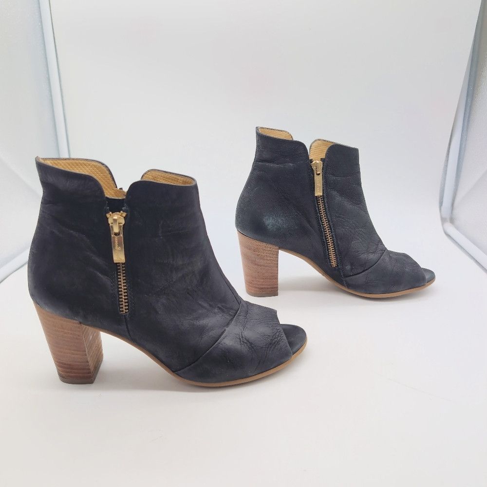 Other Paul Green Bellini Sz 8 Black Leather Peep-Toe Ankle Boots Size US 8 / IT 38 - 6 Thumbnail