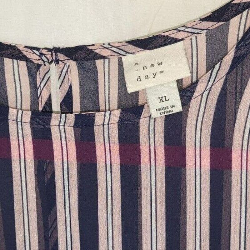 Other A New Day Blue MultiColor Striped Long Sleeve Blouse XL Size XL / US 12-14 / IT 48-50 - 5 Thumbnail