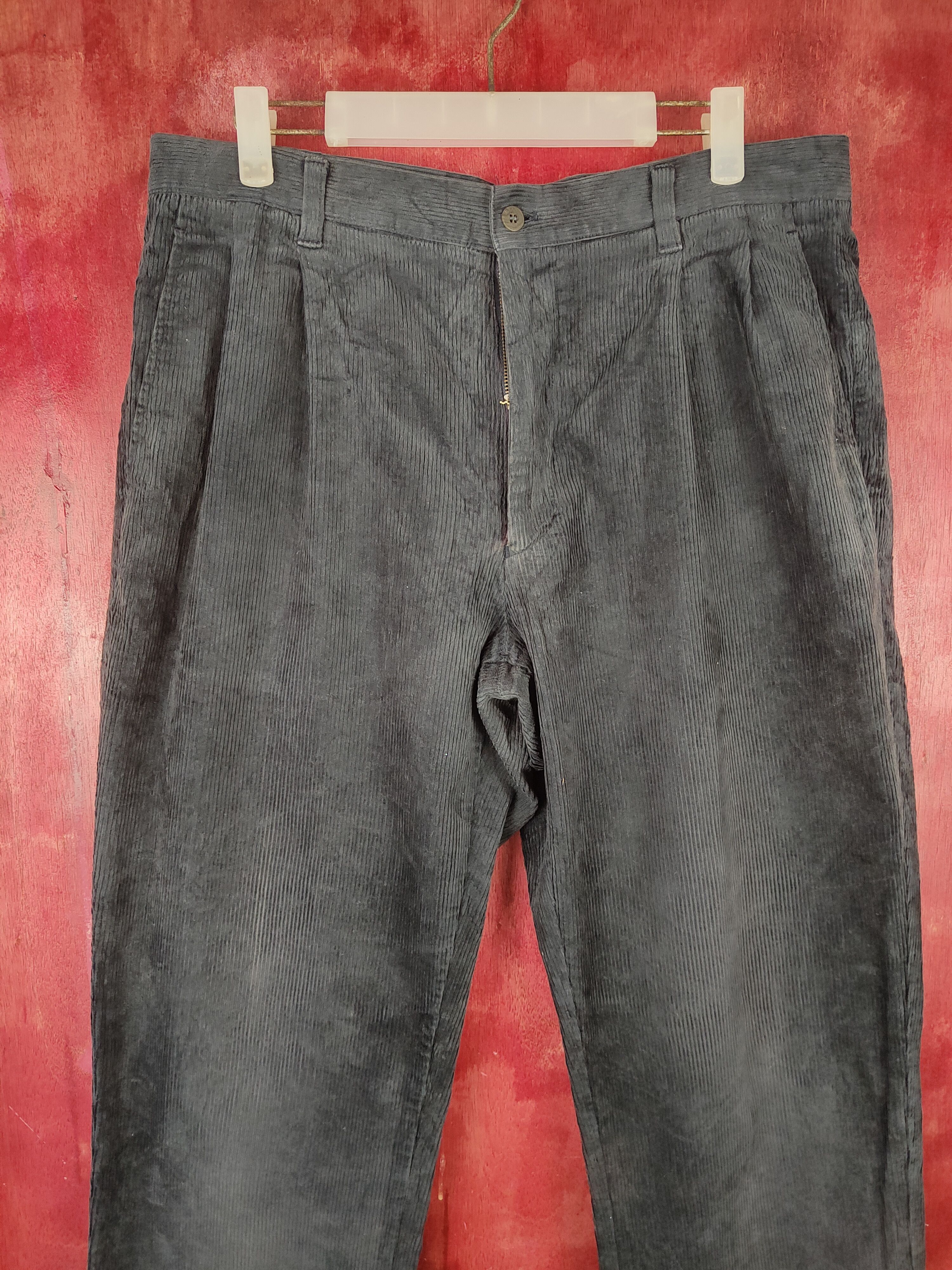 Uniqlo Uniqlo vintage japan Dark Blue Corduroy Pants #S1383 Size US 35 - 2 Thumbnail