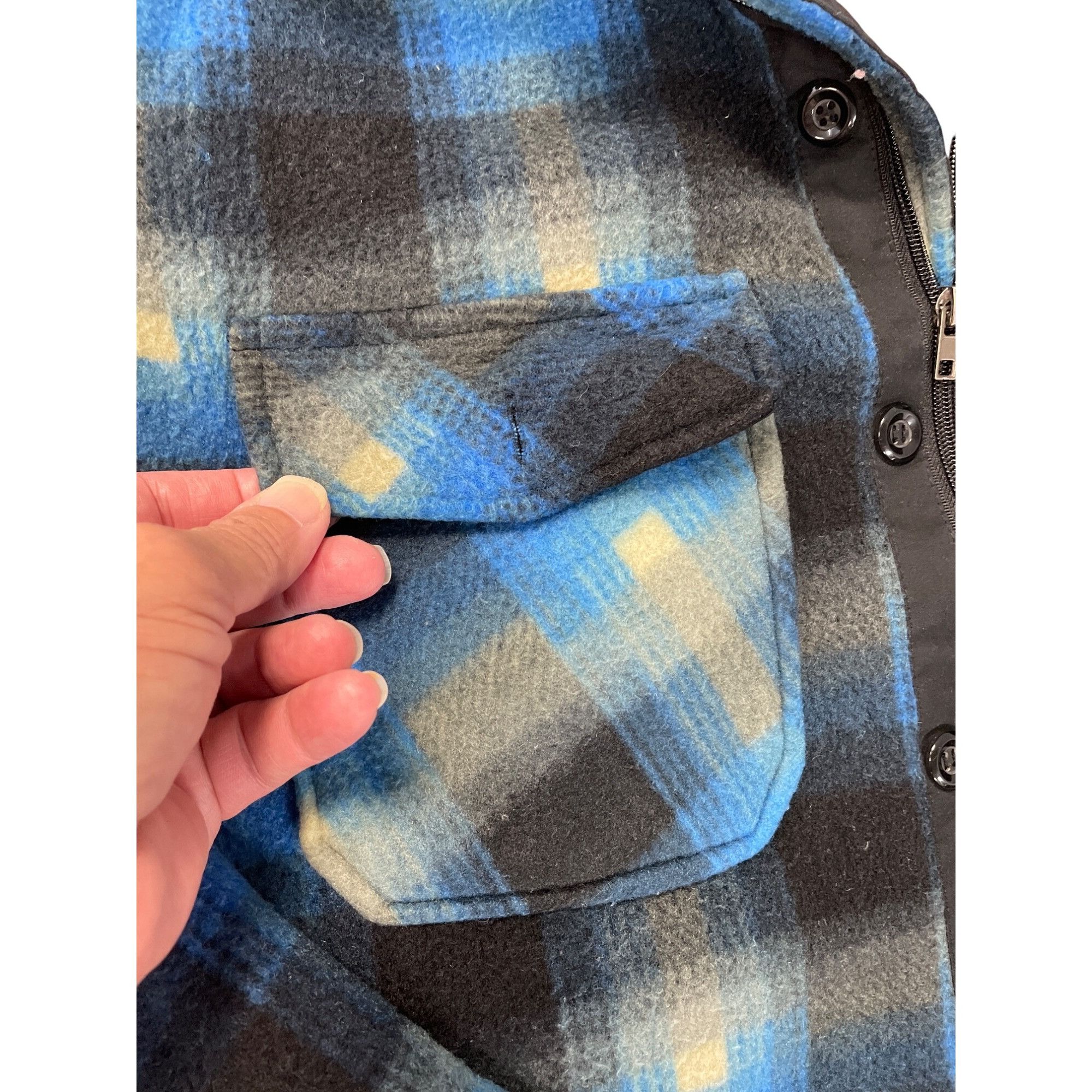 Other Maxxsel Mens Sherpa-Lined Buffalo Plaid Jacket Blue/Black XL Size US XL / EU 56 / 4 - 7 Thumbnail