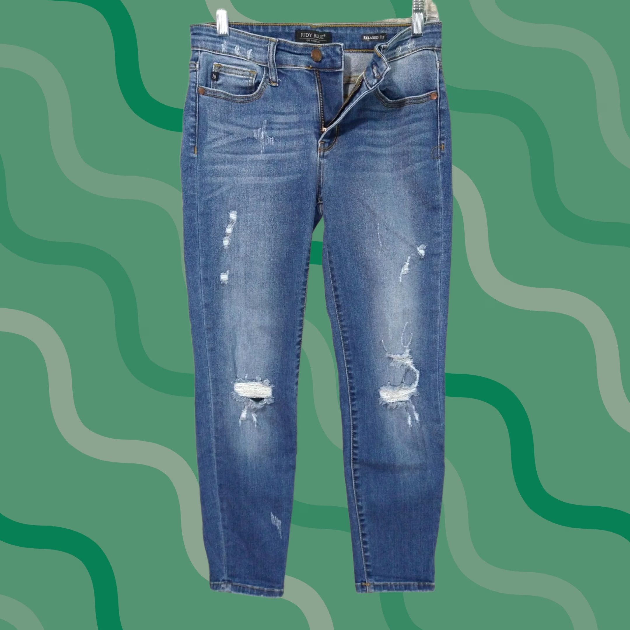 Denime Judy Blue Jeans Womens 7/28 Denim Relaxed Fit Distressed Stretch Mid Rise Jeans Size 28" / US 6 / IT 42 - 1 Thumbnail