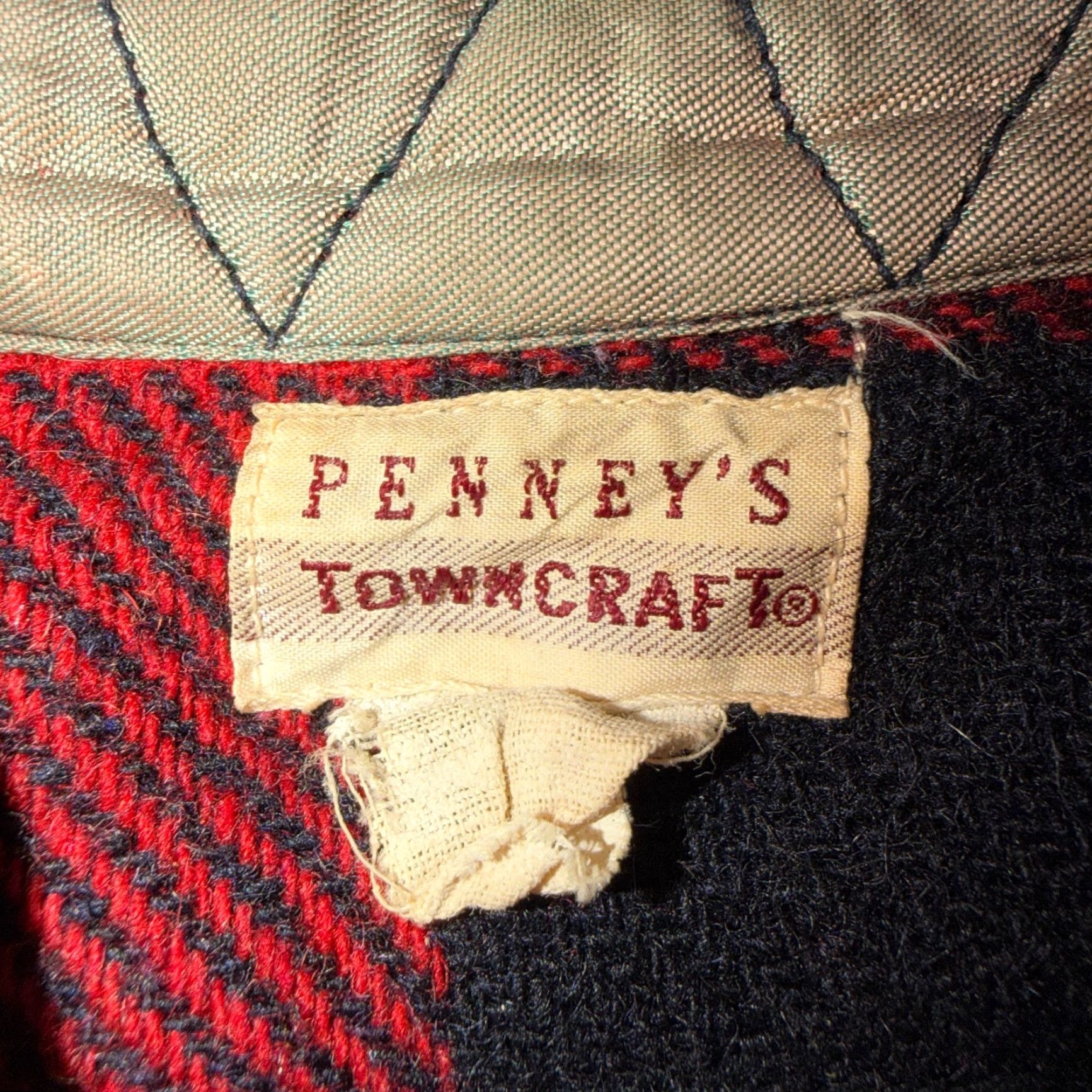 JCPenney VINTAGE Penneys Jacket Plaid Wool Buffalo Red Black 1940s 40s 50s Shirt Parka Men M Wool Size US M / EU 48-50 / 2 - 3 Thumbnail