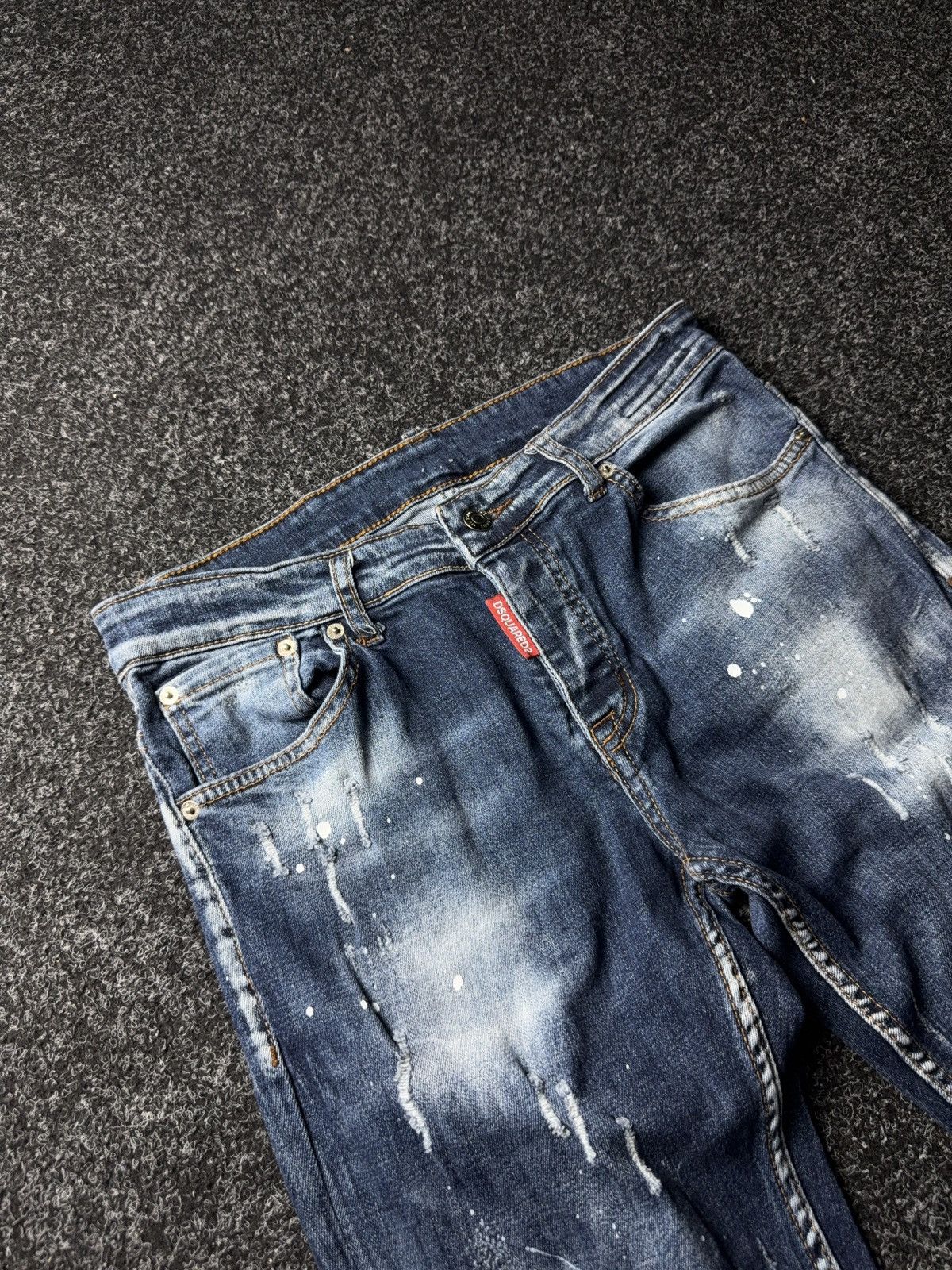 Dsquared2 Luxury Dsquared2 Bros Western Distressed Paint Skinny Jeans Size US 30 / EU 46 - 6 Thumbnail