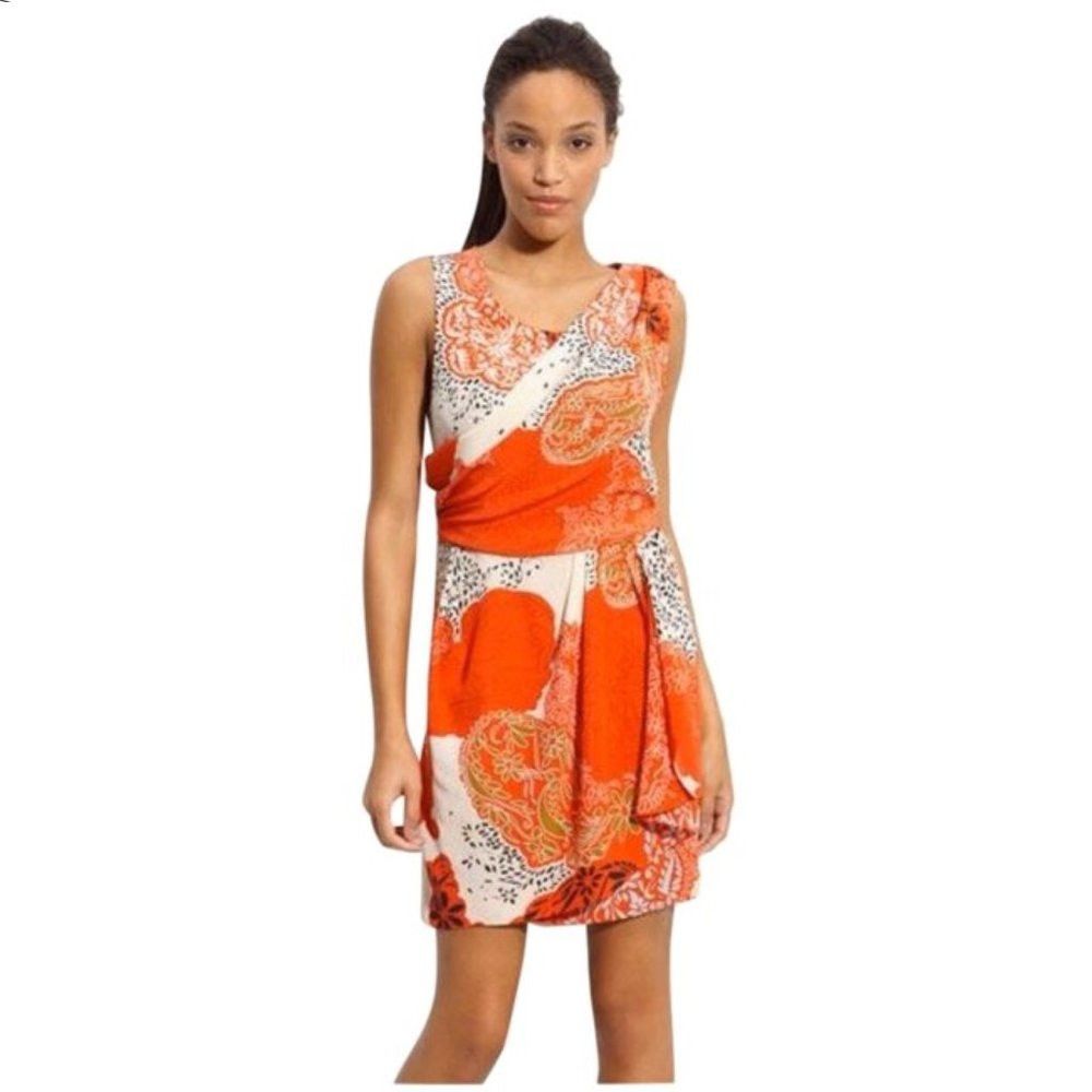 Other JULIE DILLON Silk Draped Crêpe de Chine Sheath Dress Size 10 Size L / US 10 / IT 46 - 1 Thumbnail