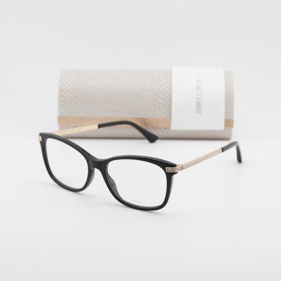 Jimmy Choo Jimmy Choo JC269 0807 00 Eyeglasses Black 54mm Square Frame Size ONE SIZE - 10 Thumbnail