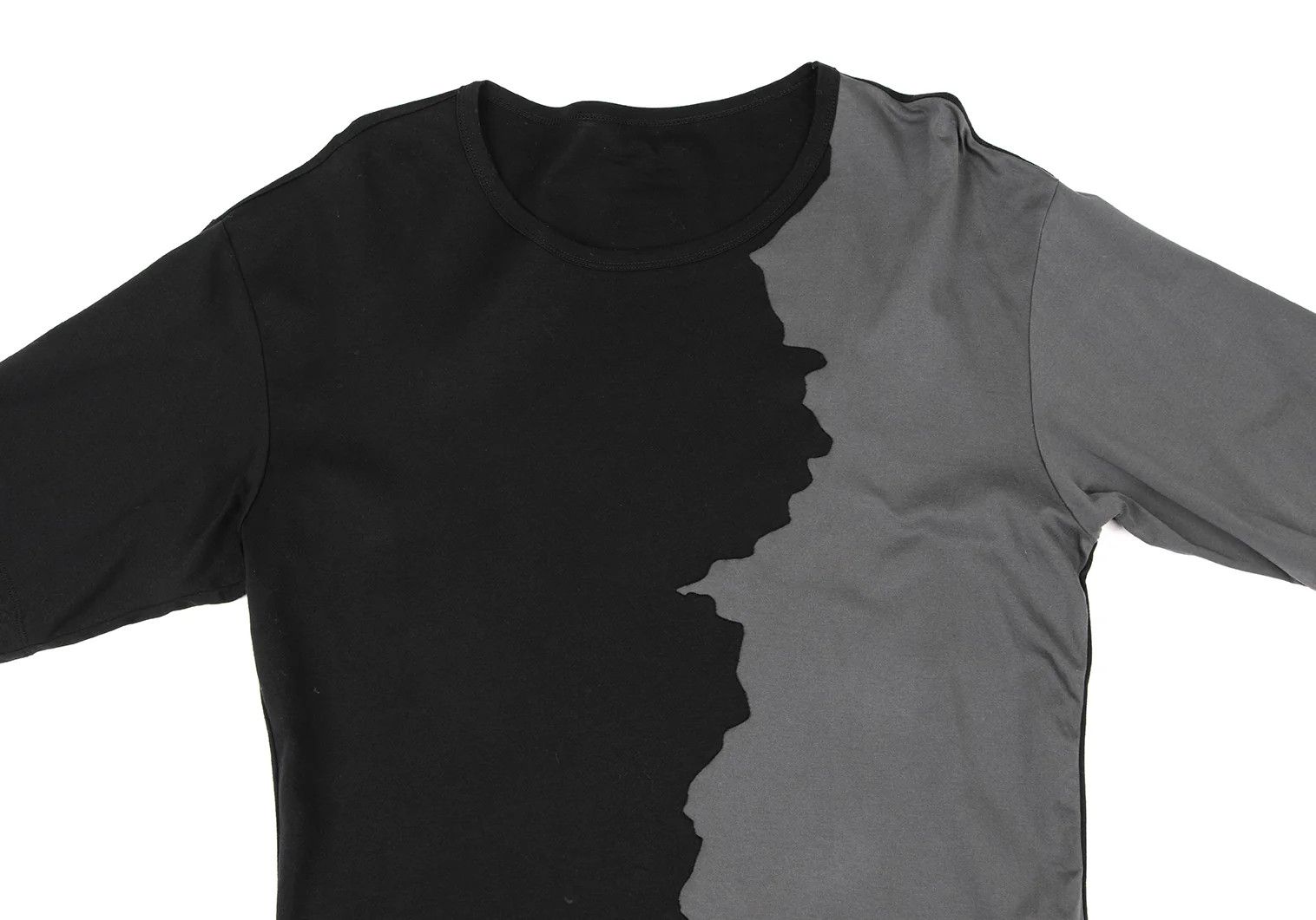Issey Miyake Two-Tone Bonding T-Shirt in Black and Gray Size US M / EU 48-50 / 2 - 2 Thumbnail