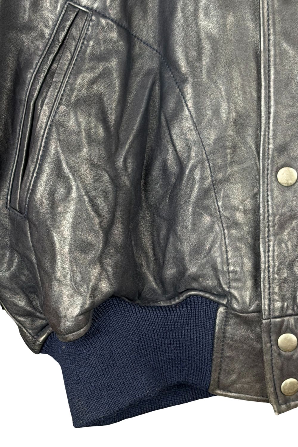 Polo Ralph Lauren PRL 90s Full-Leather Varsity (Black/Tan) Hong Kong Made Size US M / EU 48-50 / 2 - 8 Thumbnail