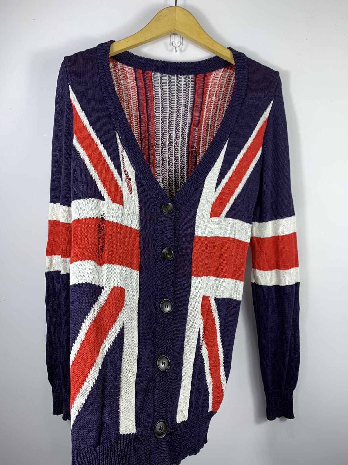 Beauty Beast × Hysteric Glamour × Japanese Brand CRAZY SICK BRITISH DISTRESED AMERICAN FLAG KNIT LGB STYLE Size US M / EU 48-50 / 2 - 2 Thumbnail