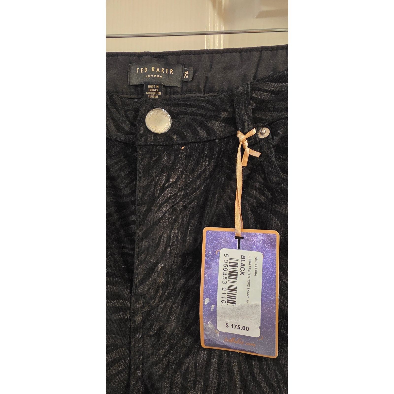 Ted Baker Ted Baker Zebra Printed Cord Skinny Jeans Size 29 NWT Size 29" - 5 Thumbnail