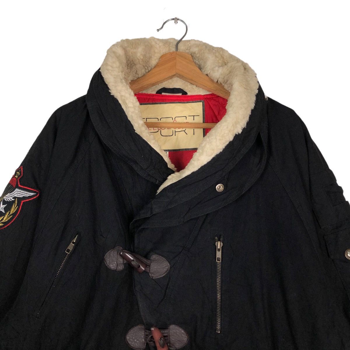 Japanese Brand 🔥Vtg Wool Jacket High Collar Wood Button Yellow Club Japan Size US M / EU 48-50 / 2 - 3 Thumbnail