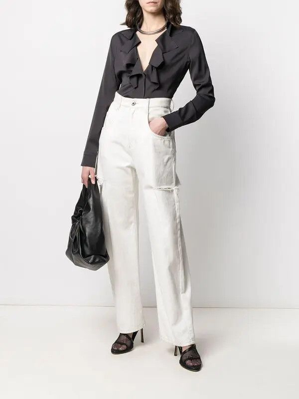 Bottega Veneta o1y0725 Solid Color Shirt in Black Size S / US 4 / IT 40 - 5 Thumbnail
