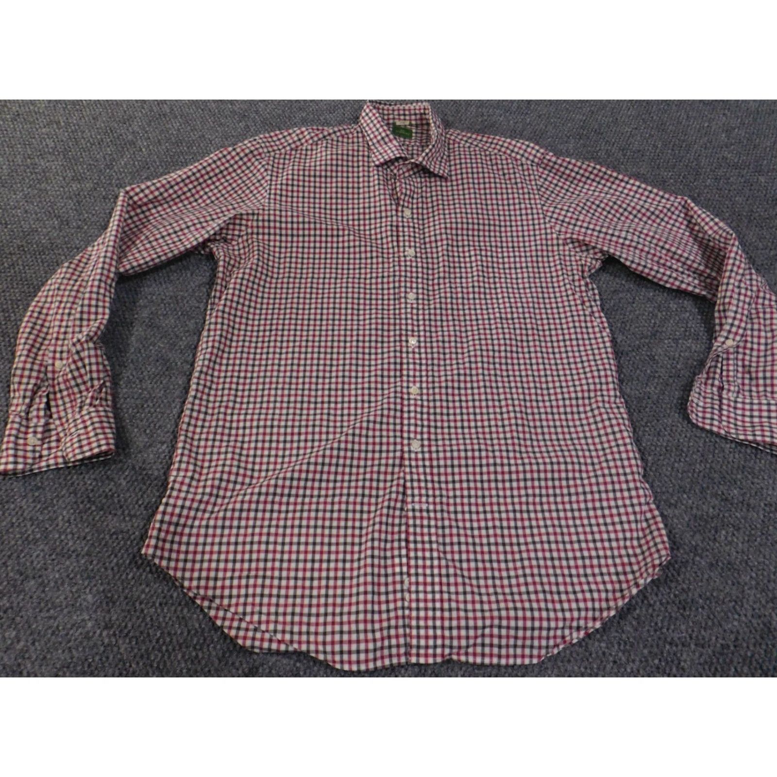 Sid Mashburn Sid Mashburn Shirt Slim Red Plaid Button-Up Long Sleeve Mens Large Casual Size US L / EU 52-54 / 3 - 3 Thumbnail