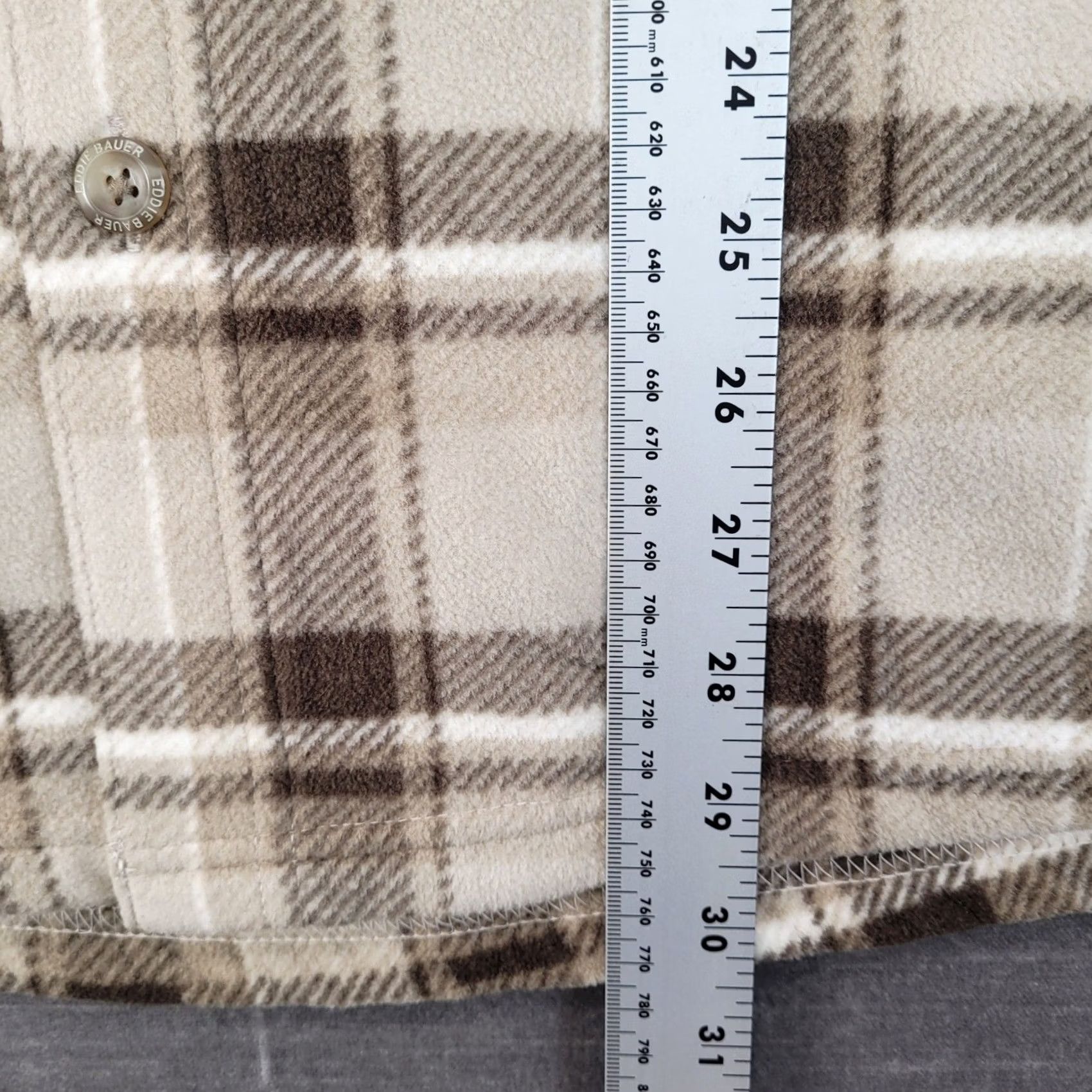 Eddie Bauer Eddie Bauer Mens Shirt L Bark Brown Plaid Fleece Long Sleeve NEW Size US L / EU 52-54 / 3 - 7 Thumbnail