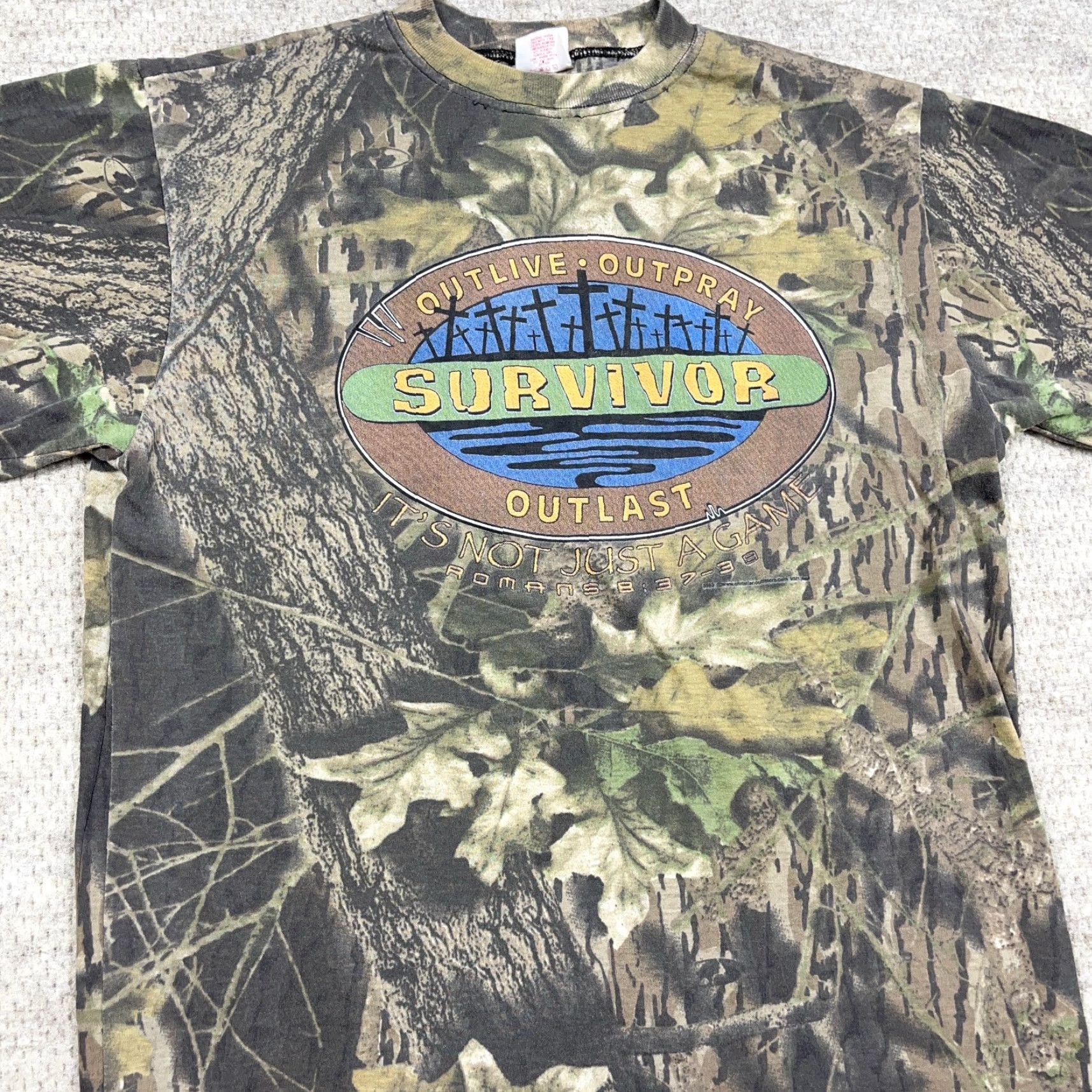 Vintage VINTAGE Jesus Shirt Men M Camouflage Tee 90s Retro Logo Catawba's Best Green Cotton Jersey Short Sleeve Crew Neck Shirt Mens Size US M / EU 48-50 / 2 - 5 Thumbnail
