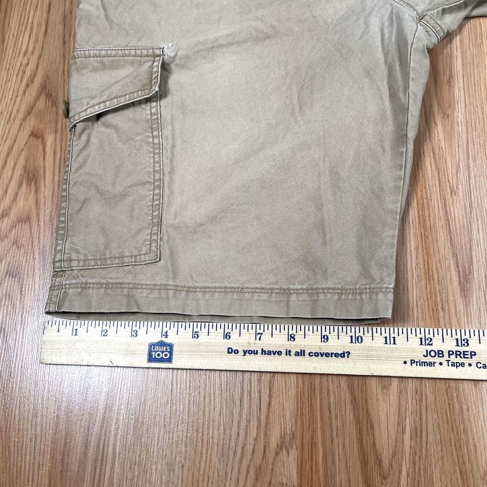 Express Express Cargo Shorts Mens Size 34 Beige Khaki Cargo Pocket Flat Front Utility Cotton Canvas Summer 34 Mens Beige Clothing Size US 34 / EU 50 - 7 Thumbnail