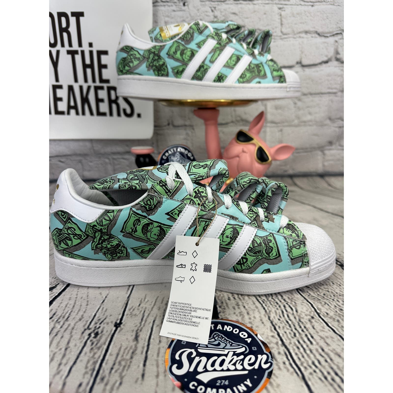 Adidas X Jeremy Scott Money Superstar Mens Green Sign JS